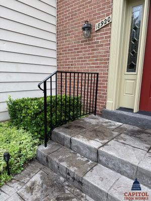 Residential Front Entry –Traditional Iron Exterior Railings - Brookeville, MD