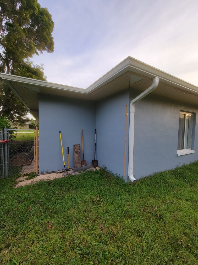 Finished Project Gutter Installation and Downspouts in Cape Coral FL by Gutter Professors