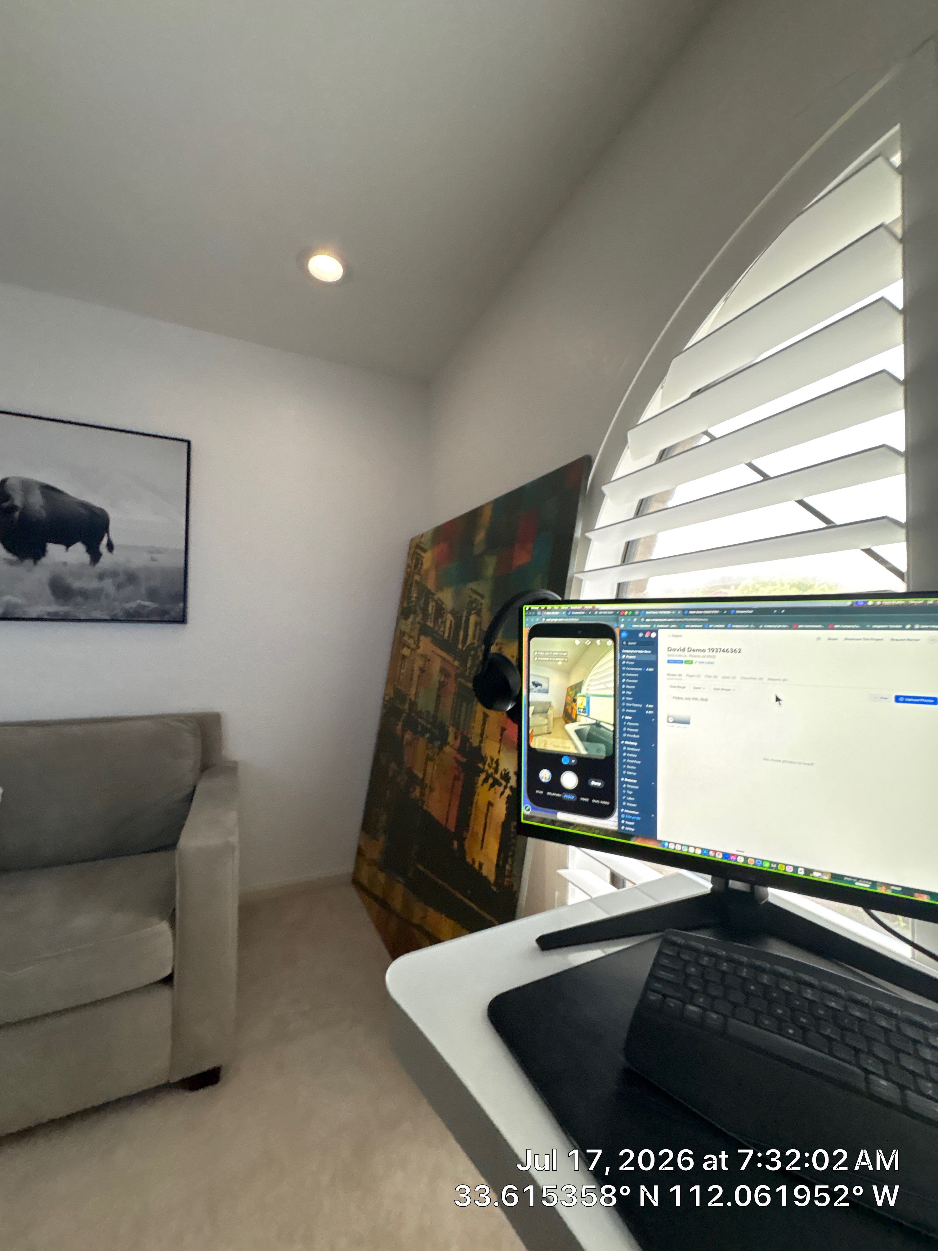 Custom Home Office and Multi-Media Room Renovation in Phoenix by CompanyCam Sales Demo