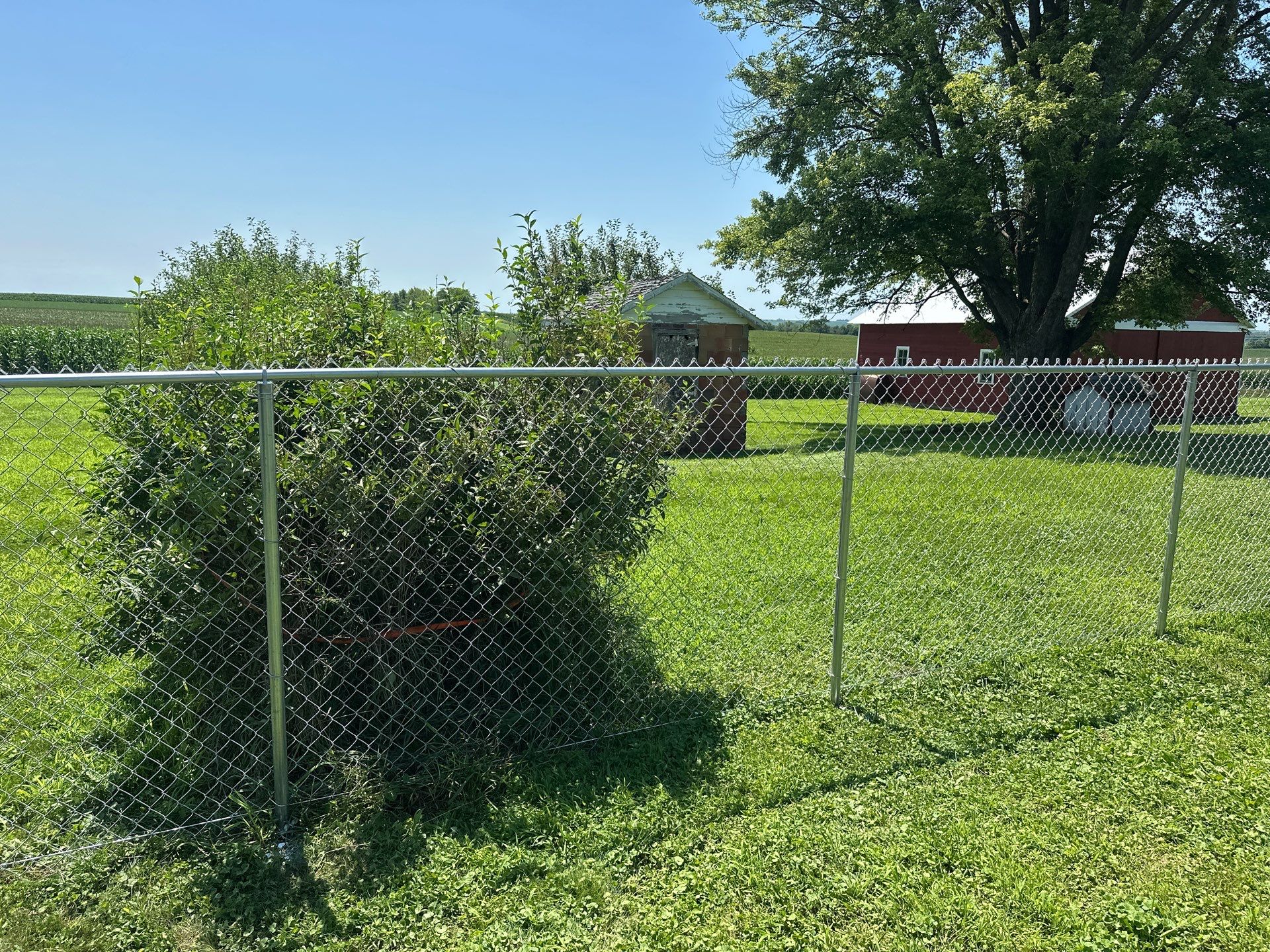Residential Galvanized Chain Link Perimeter Fence Installation in New Hartford by Perfect Picket Fence and Stain