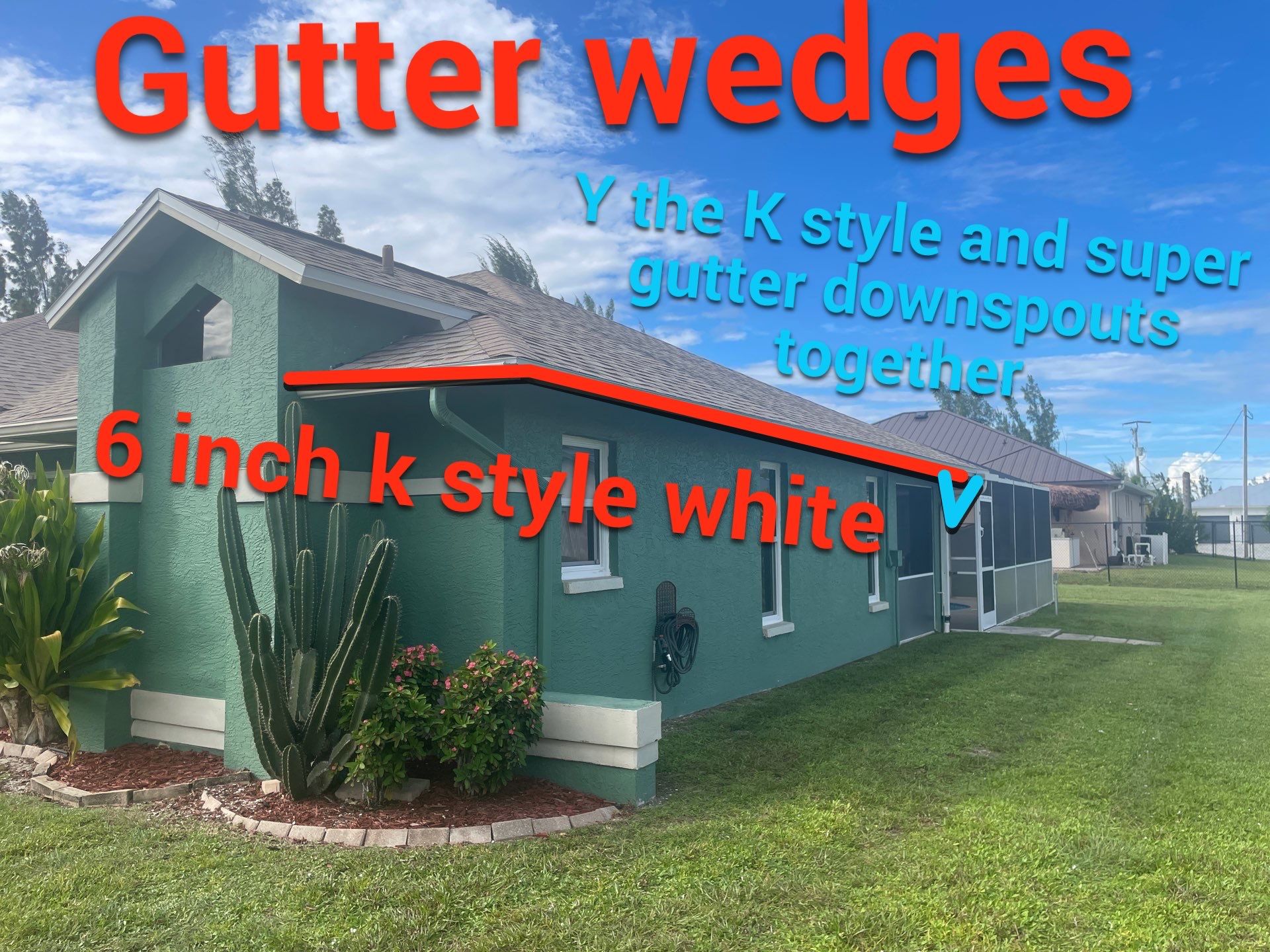 6 Inch Seamless Gutters using K-Style Seamless Gutters in Cape Coral FL by Gutter Professors