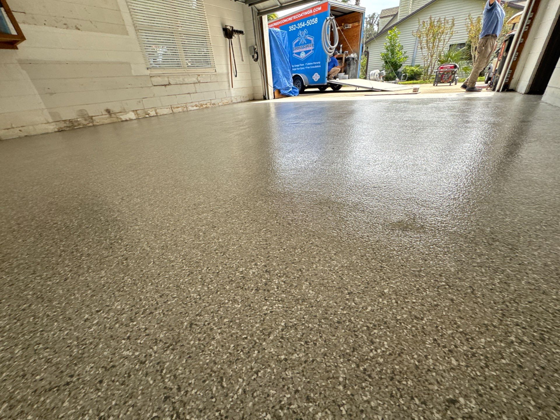 Garage with Cabinets in Gainesville, FL in Mount Everest by Cross Creek Concrete Coatings