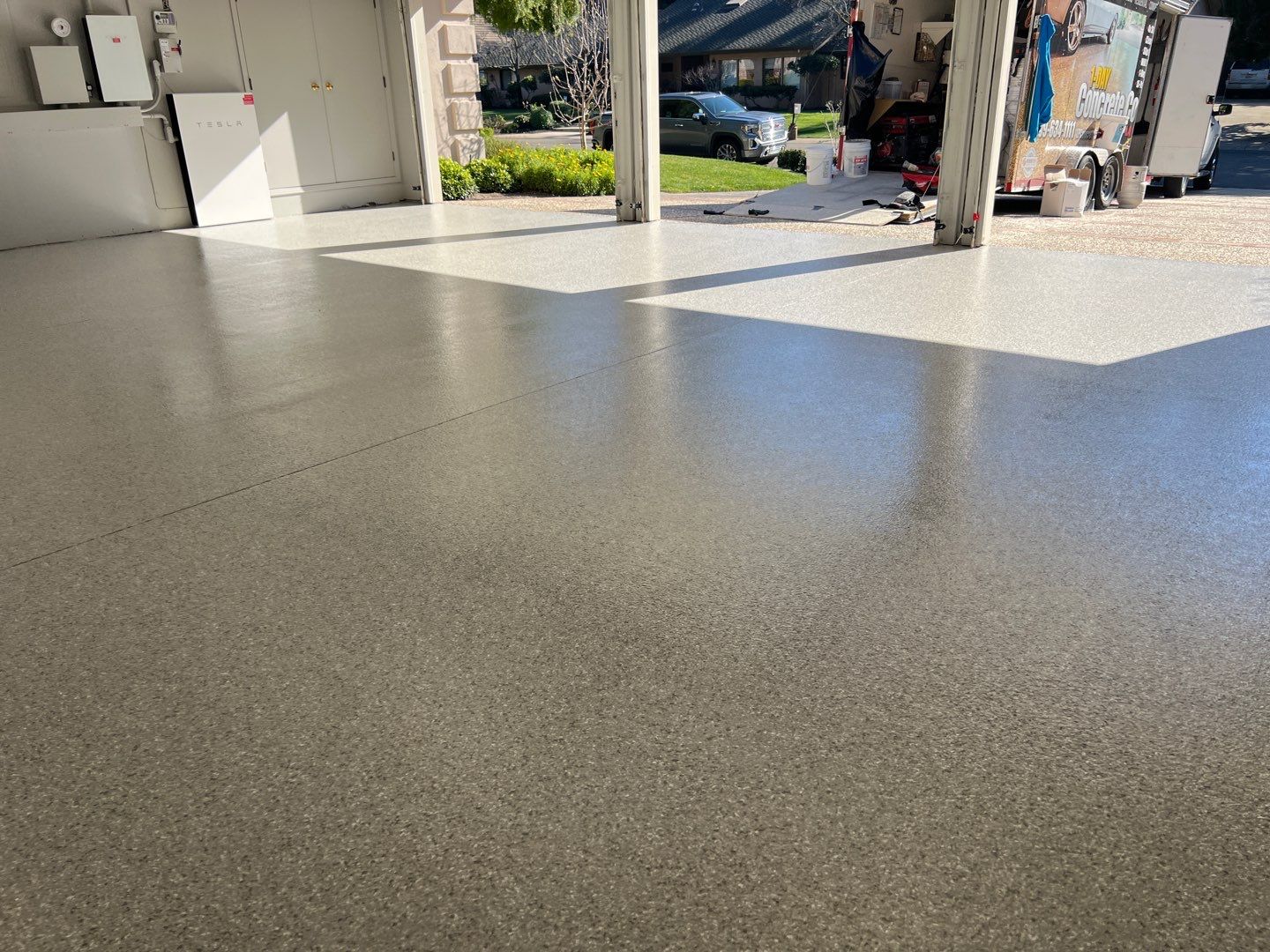 Garage Storage & Concrete Coating in Modesto by Lancaster Painting