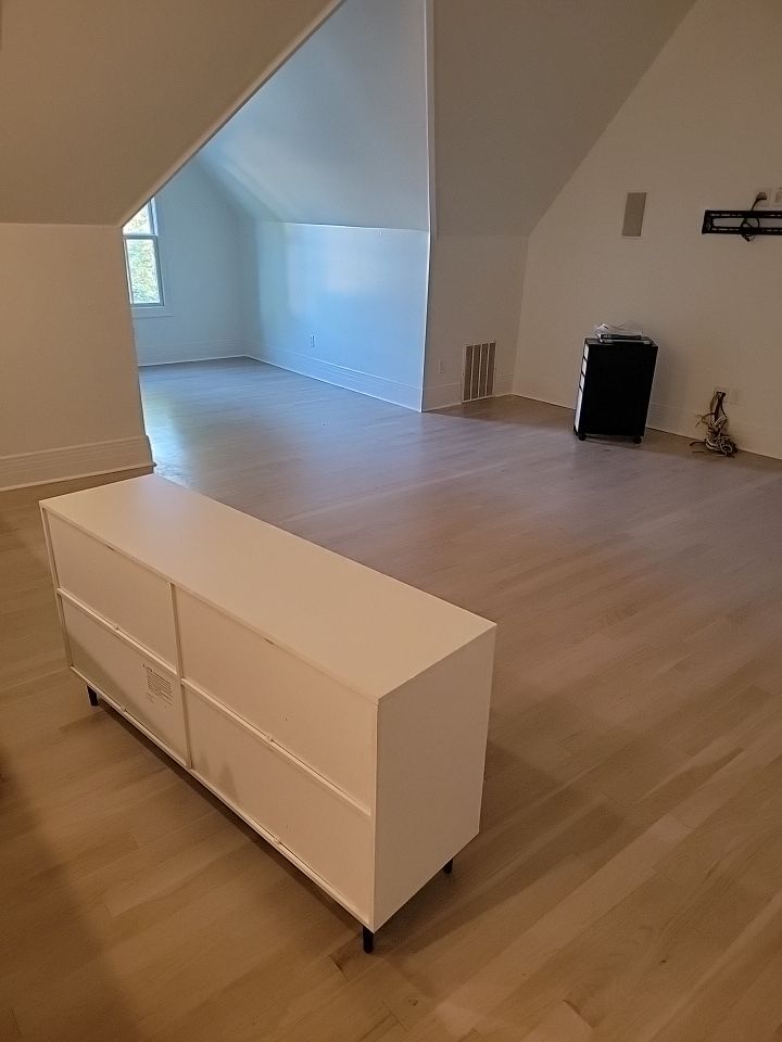 From dark to light, the results are stunning! Beautiful white oak refinish with Country White stain by Footprints Floors of Nashville