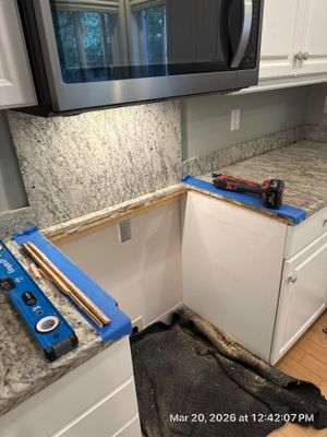 Granite Cuts for Gas Range Installation