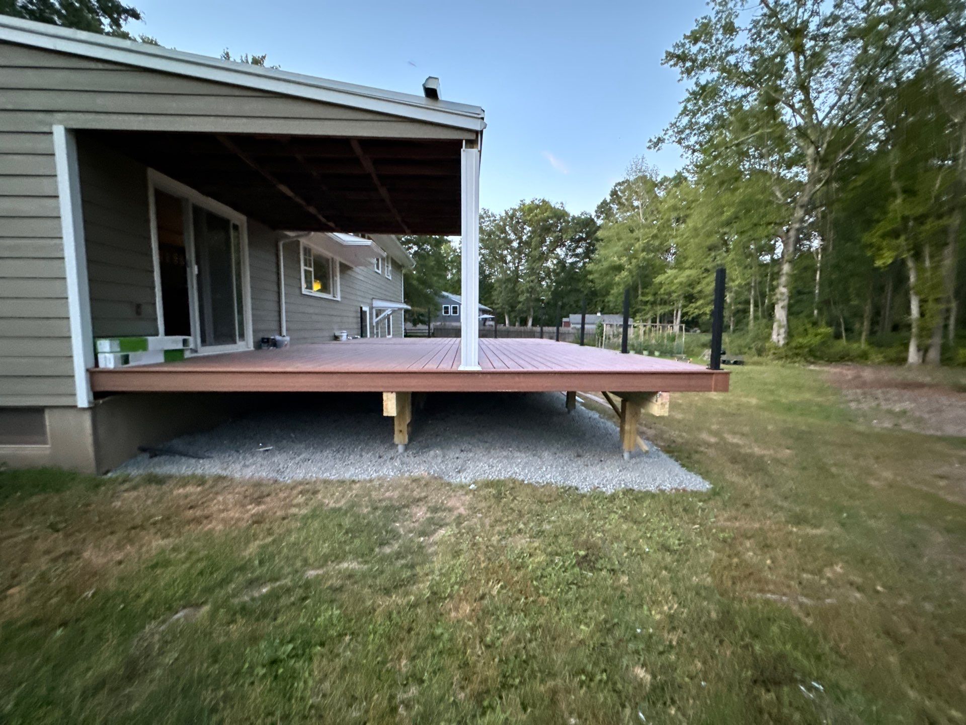 New Deck using Trex Tiki Torch  by deck guardian