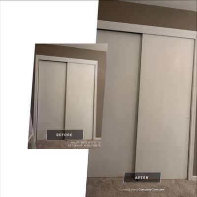 New White Sliding Closet Door Installation in Oconomowoc
