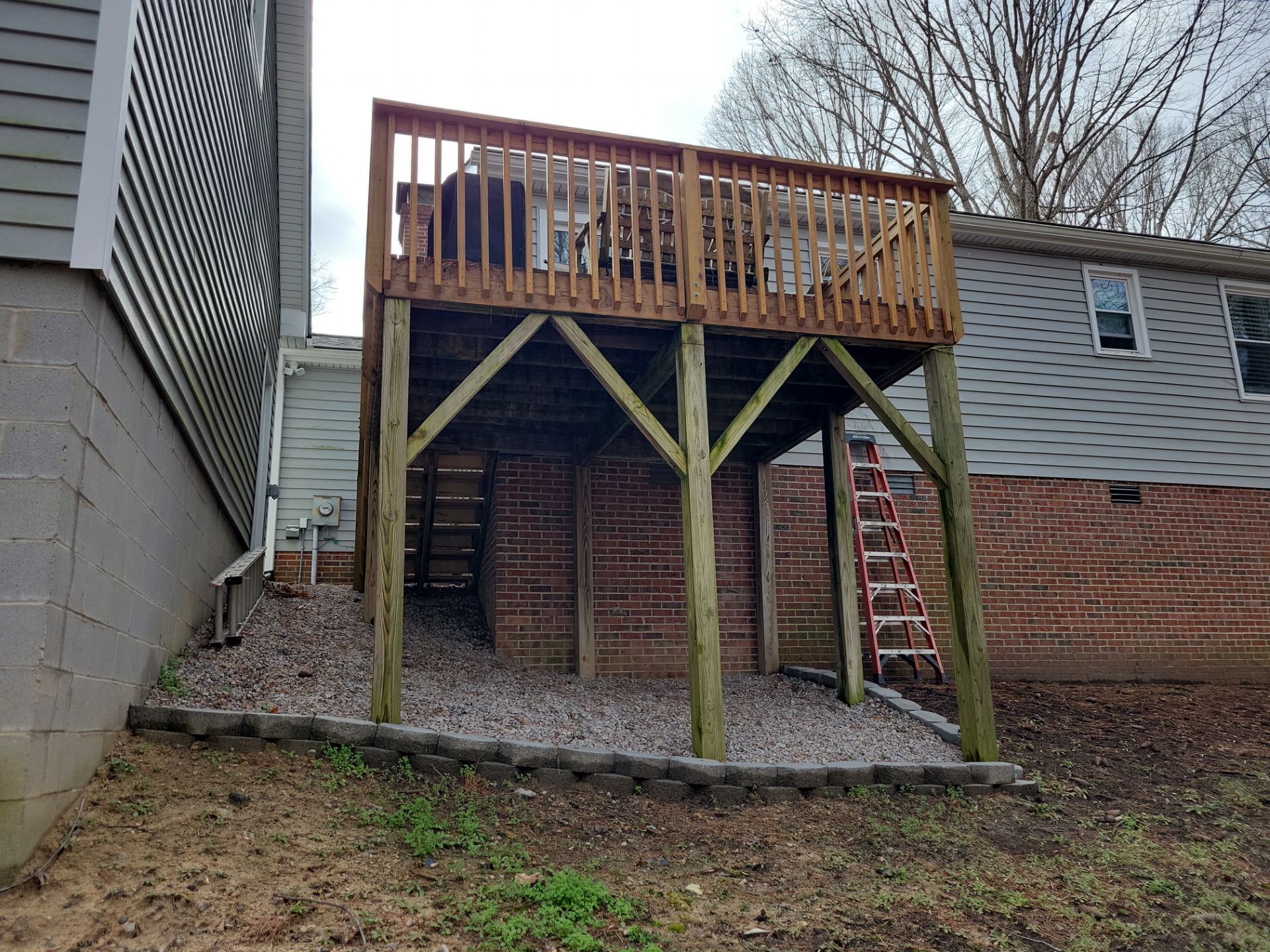 Elevated Screened Porch Installation with Tongue-and-Groove Ceiling in Wake Forest by The Remodeling Company