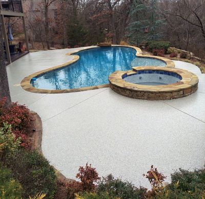 Pool Deck Install with Pebble Beach