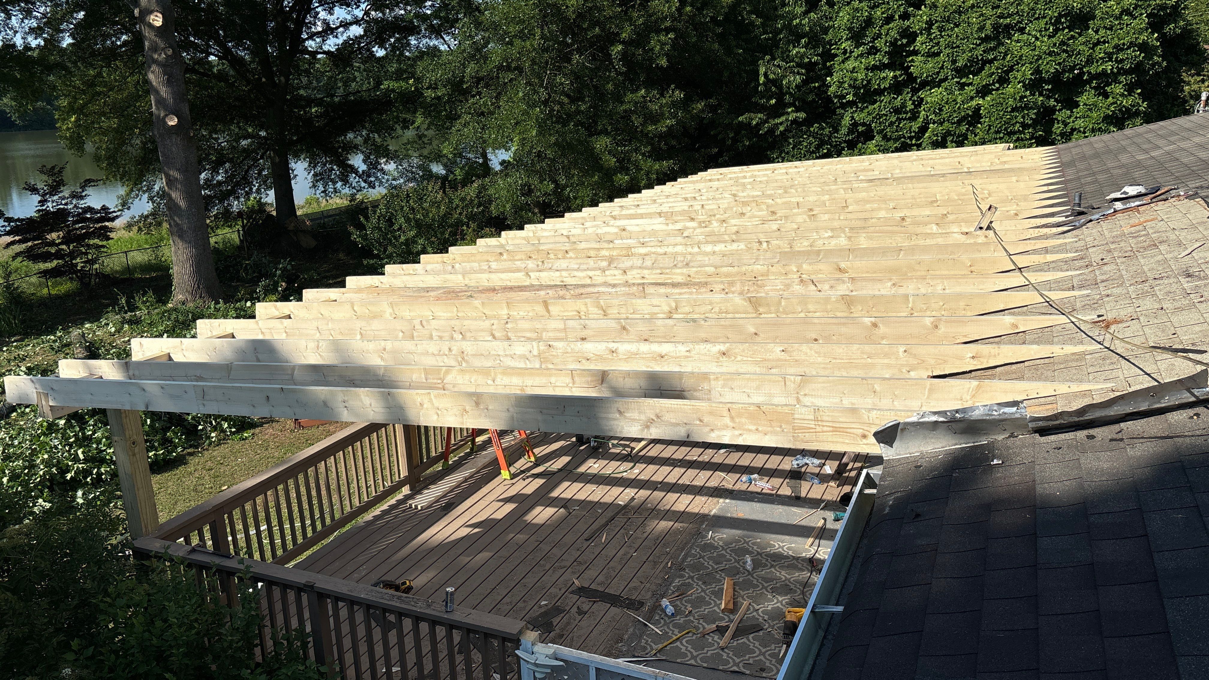 Cover porch by Deerfield Roofing LLC