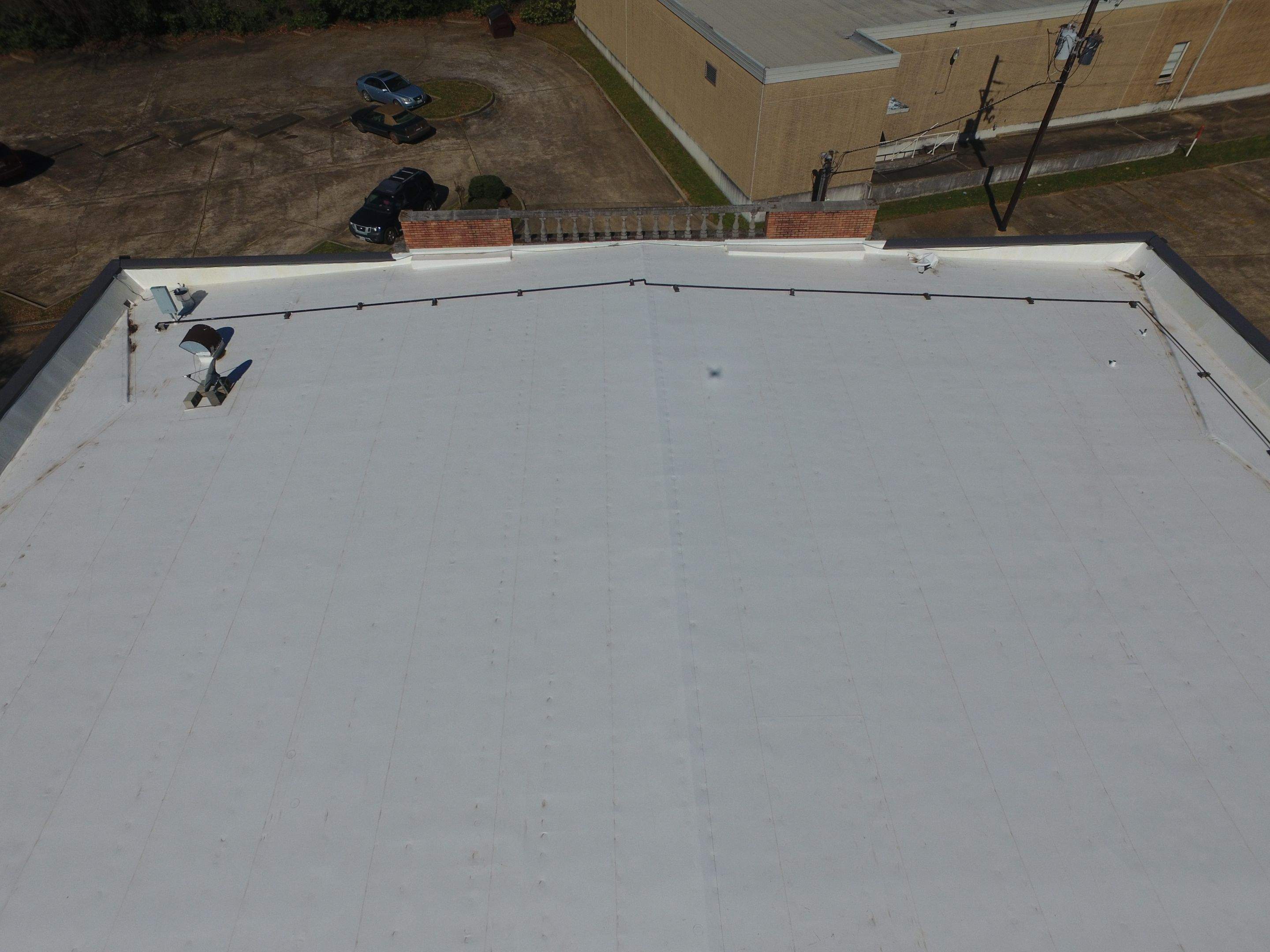 Commercial Roofing Installation using 50 mil PVC by Hostetler Roofing