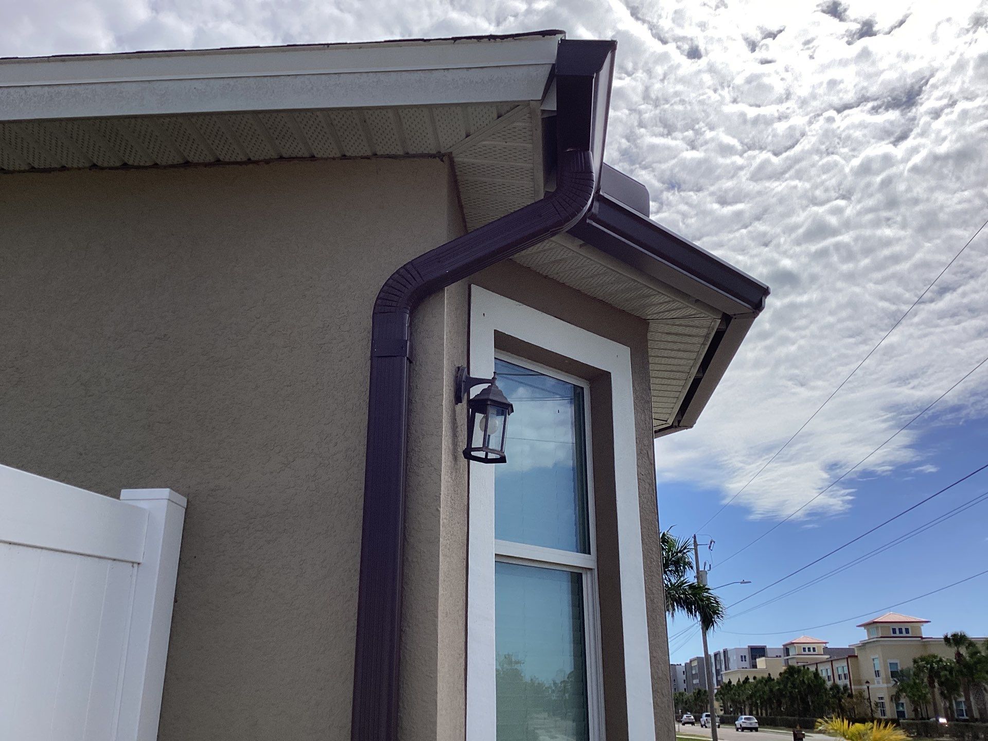 Royal Brown Seamless Gutters in Cape Coral FL by Gutter Professors