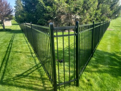 Black Ornamental Metal Picket Fence Installation in Waterloo