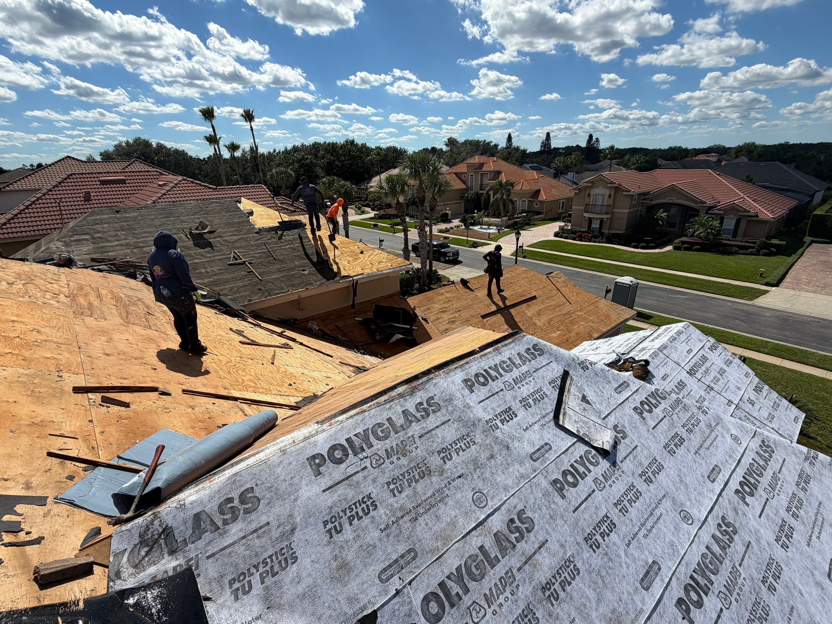 Full Concrete Tile Roof Replacement with Polyglass Underlayment in Orlando by Fortified Roofing Solutions Corp.