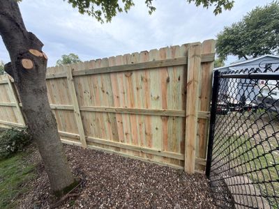 Custom Wood Privacy and Black Chain Link Fence in Hudson