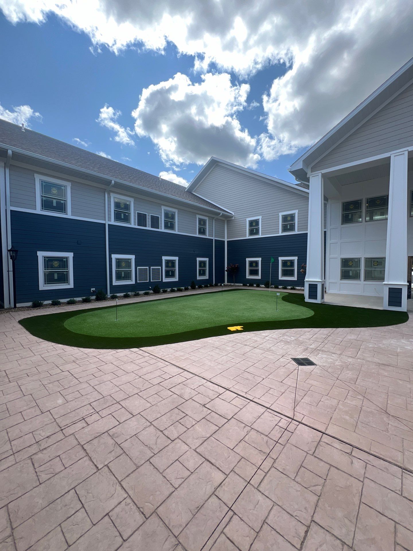 Senior Living Synthetic Golf Green Installation at Saybrook Inn by Southwest Greens Midwest