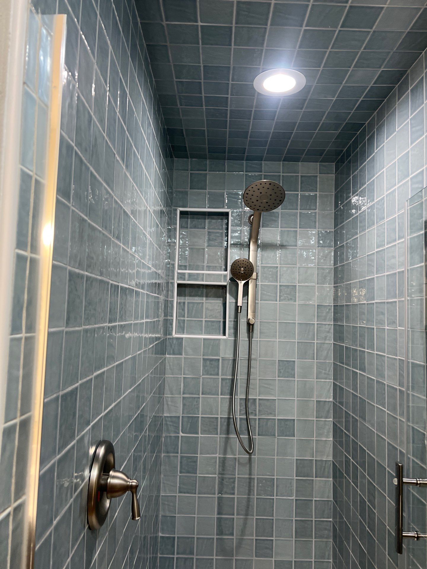 Remodeled and expanded Shower by TXN Remodeling n Construction