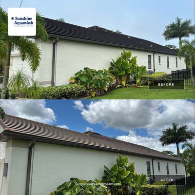 Flat Tile Roof Cleaning, House Wash & Sidewalk Cleaning in Enclave at Country Meadows, Bradenton, FL | Sunshine AquaWash