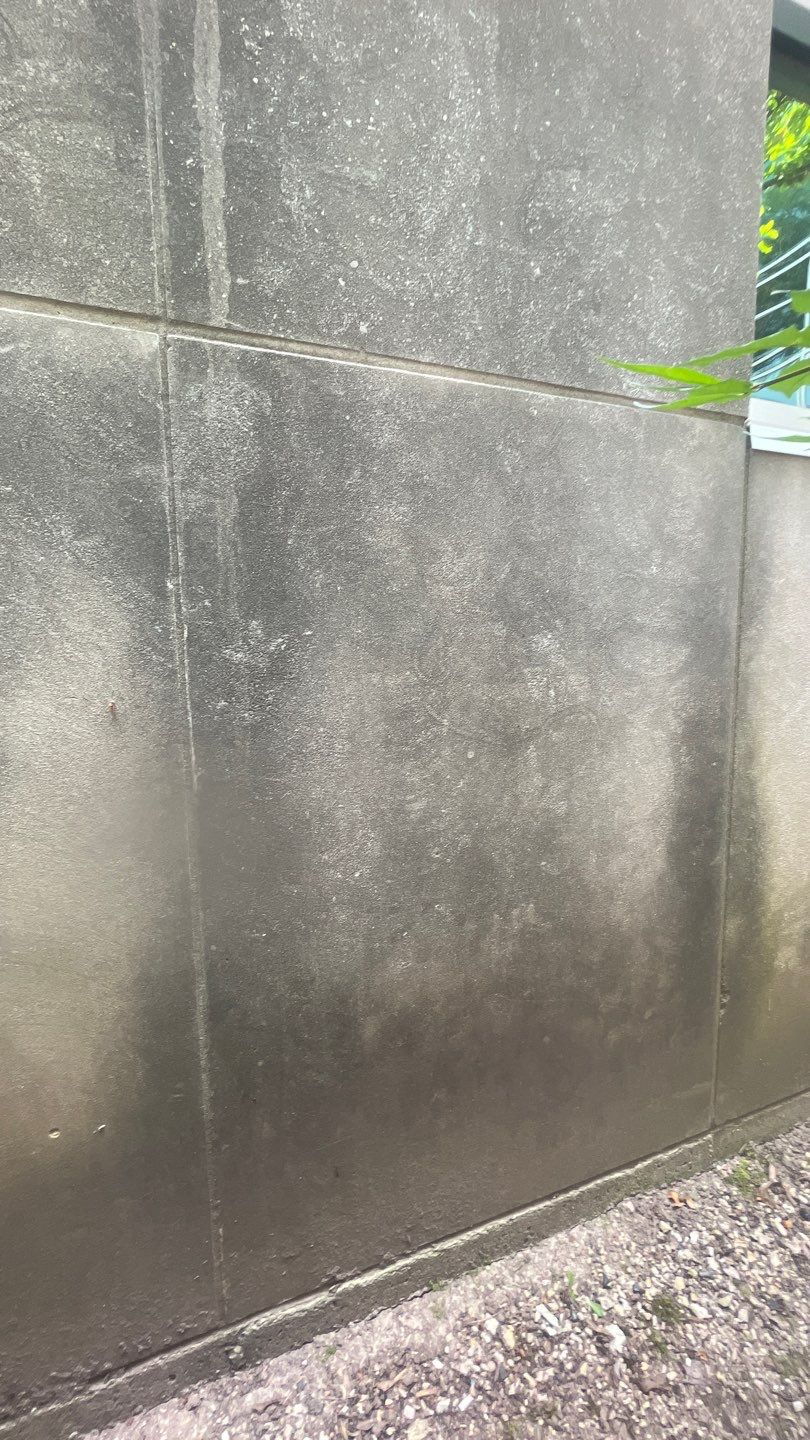Courtyard pressure washing difficult access.  by Northern Power Washing LLC.