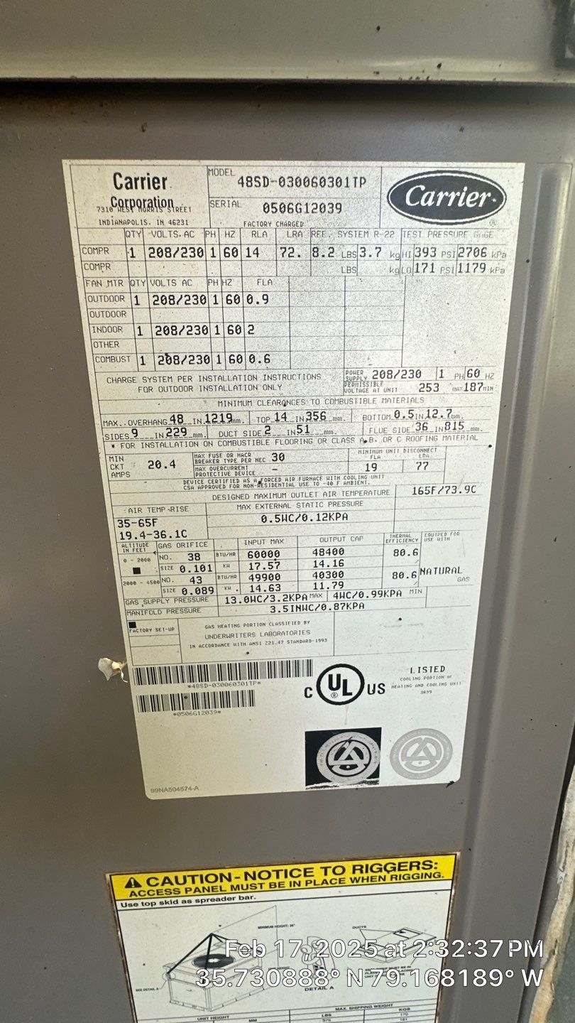 Trane Gas Package Unit Replacement by Nick's Mechanical LLC.
