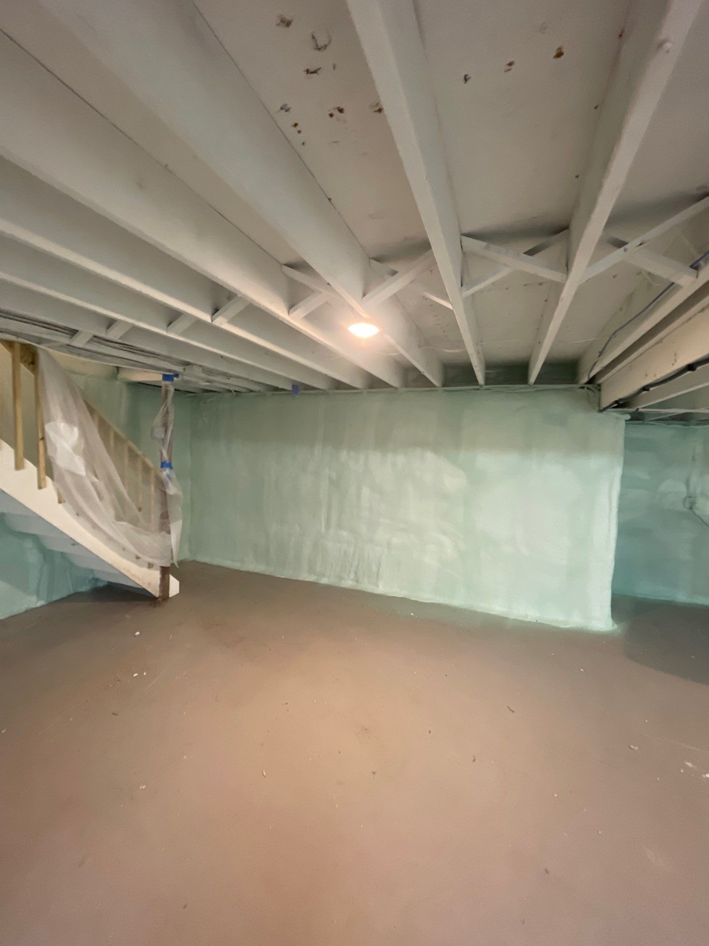 Basement Exterior Walls using Closed Cell Spray Foam by NYS Foam & Energy