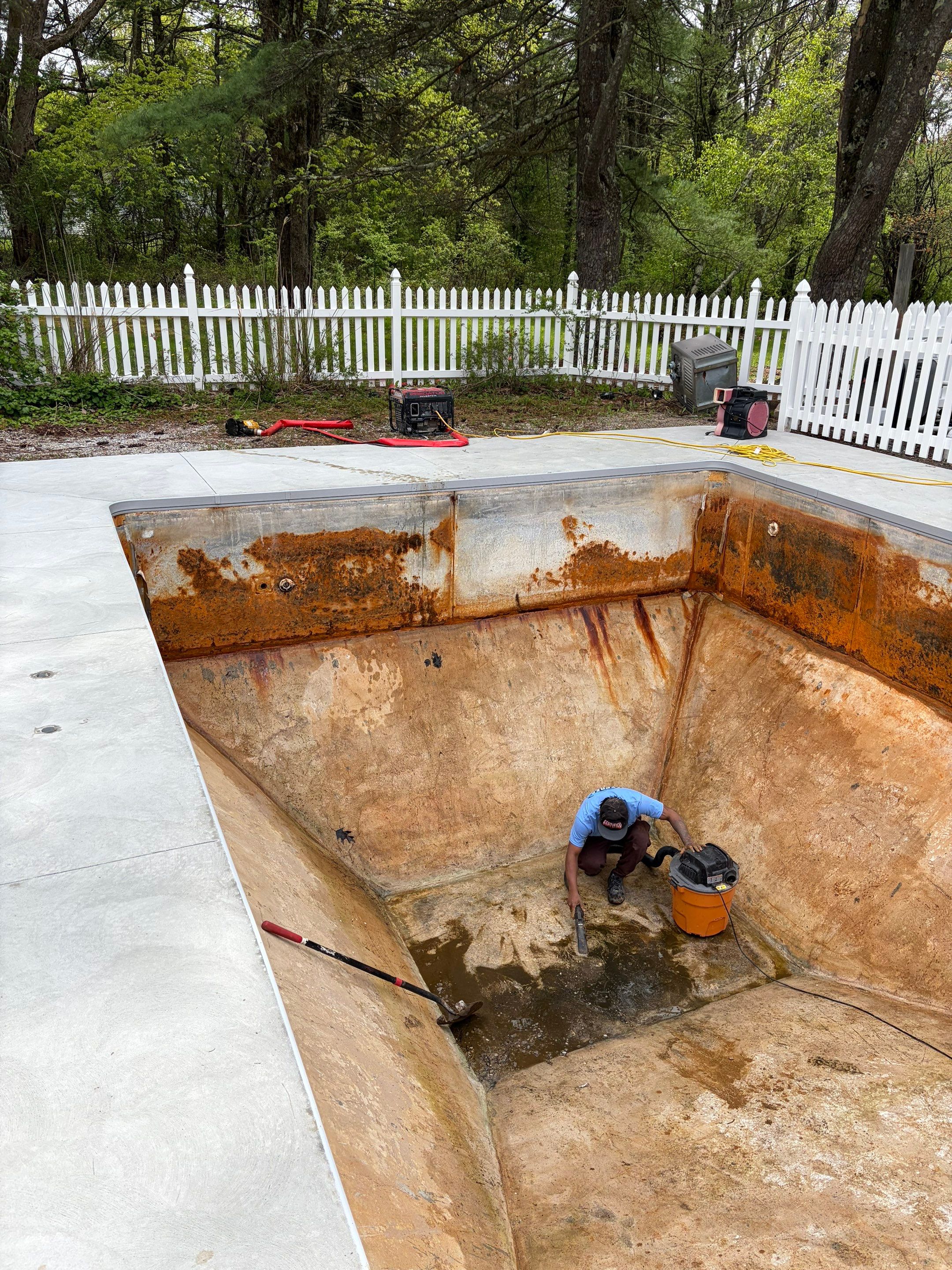 In-Ground Swimming Pool Renovation and Concrete Decking in Old Chatham by Cypress Pools and Spas