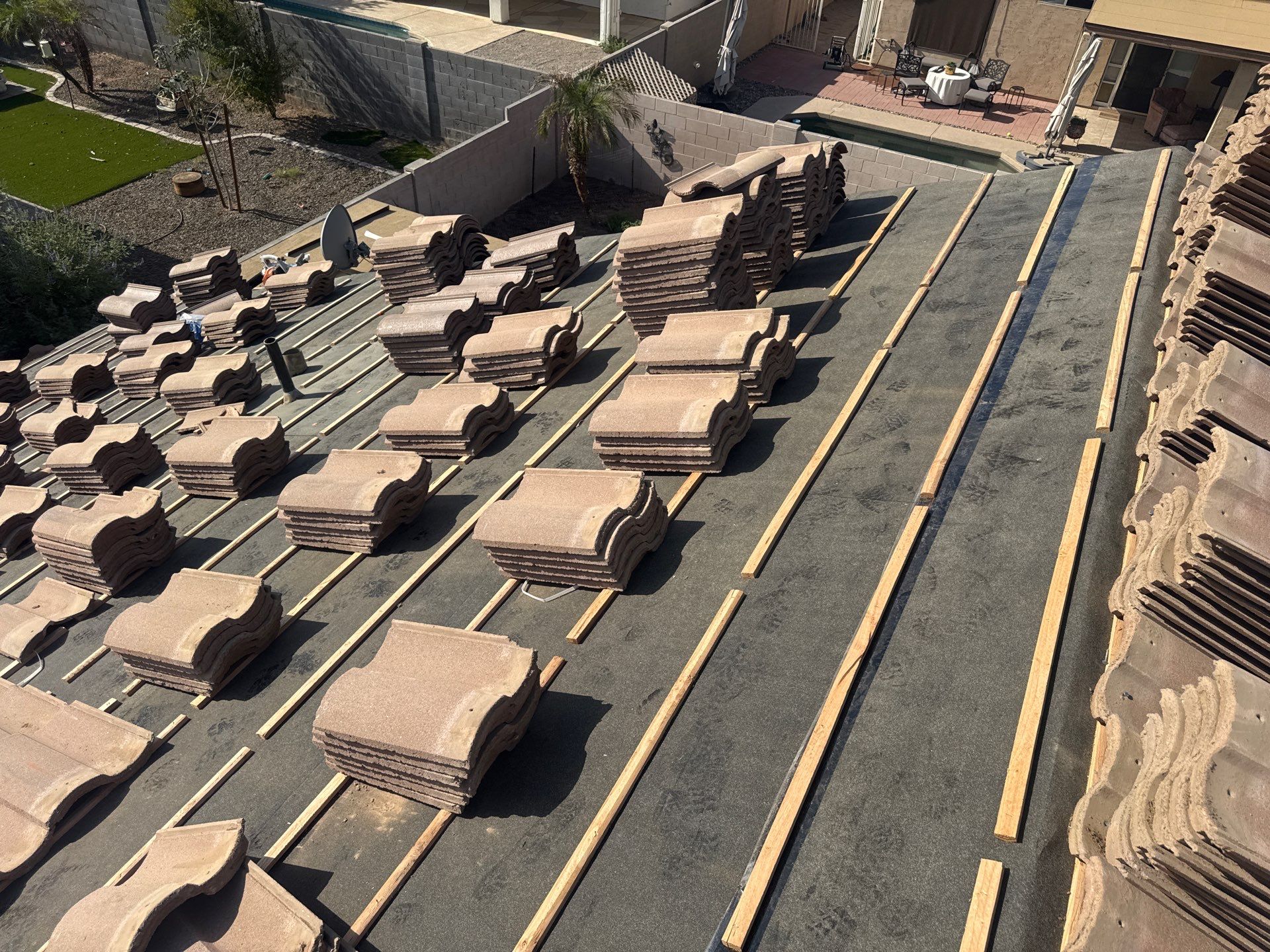 Tile Roof Underlayment Replacement and Structural Repair in Gilbert by APM Builders LLC
