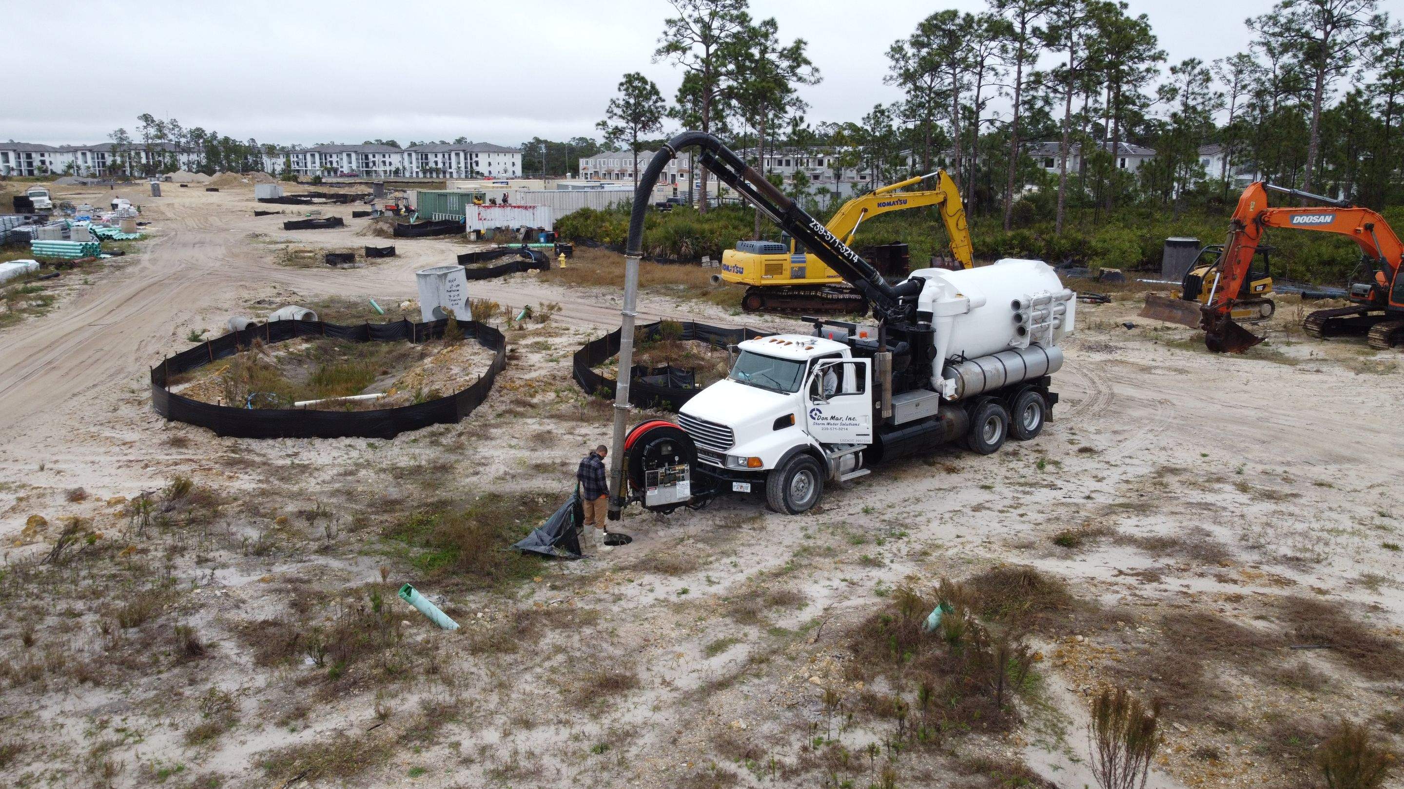 New Residential Construction Community Sewer System Cleaning by APS Power & Water