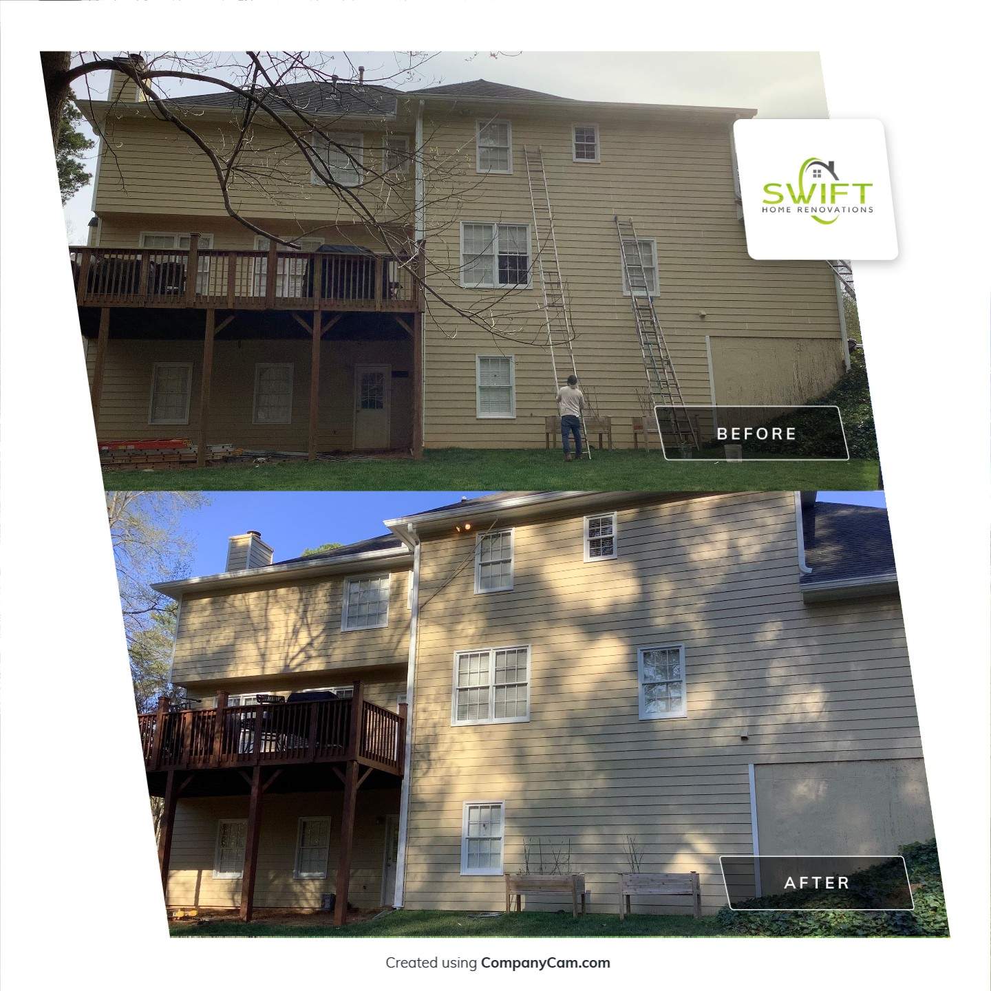 Exterior Home Painting and Trim Update in Kennesaw by Swift Home Renovations