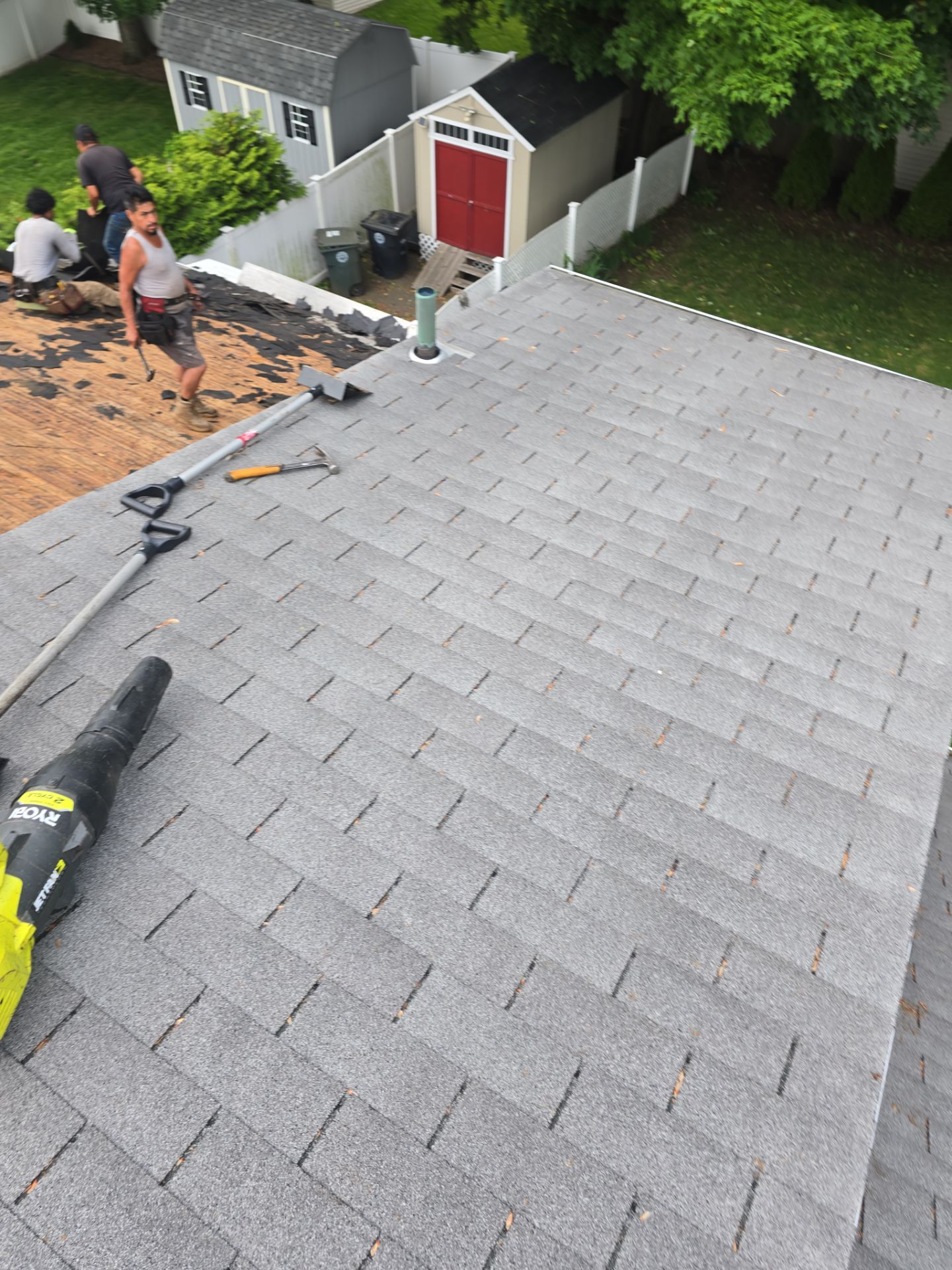 Residential Roofing Replacement Featuring Owens Corning Estate Gray Shingles in Milford by A Plus Exterior