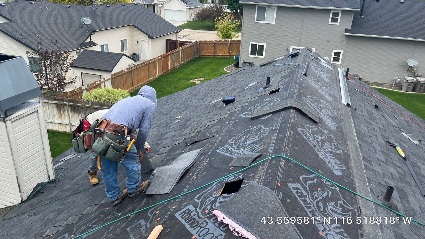 New Roof Installation in Nampa, Idaho with Owens Corning Twilight Black Shingles by ID Roofing LLC