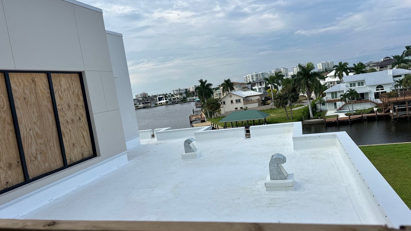 Residential Install of Flat TPO by International Roofing