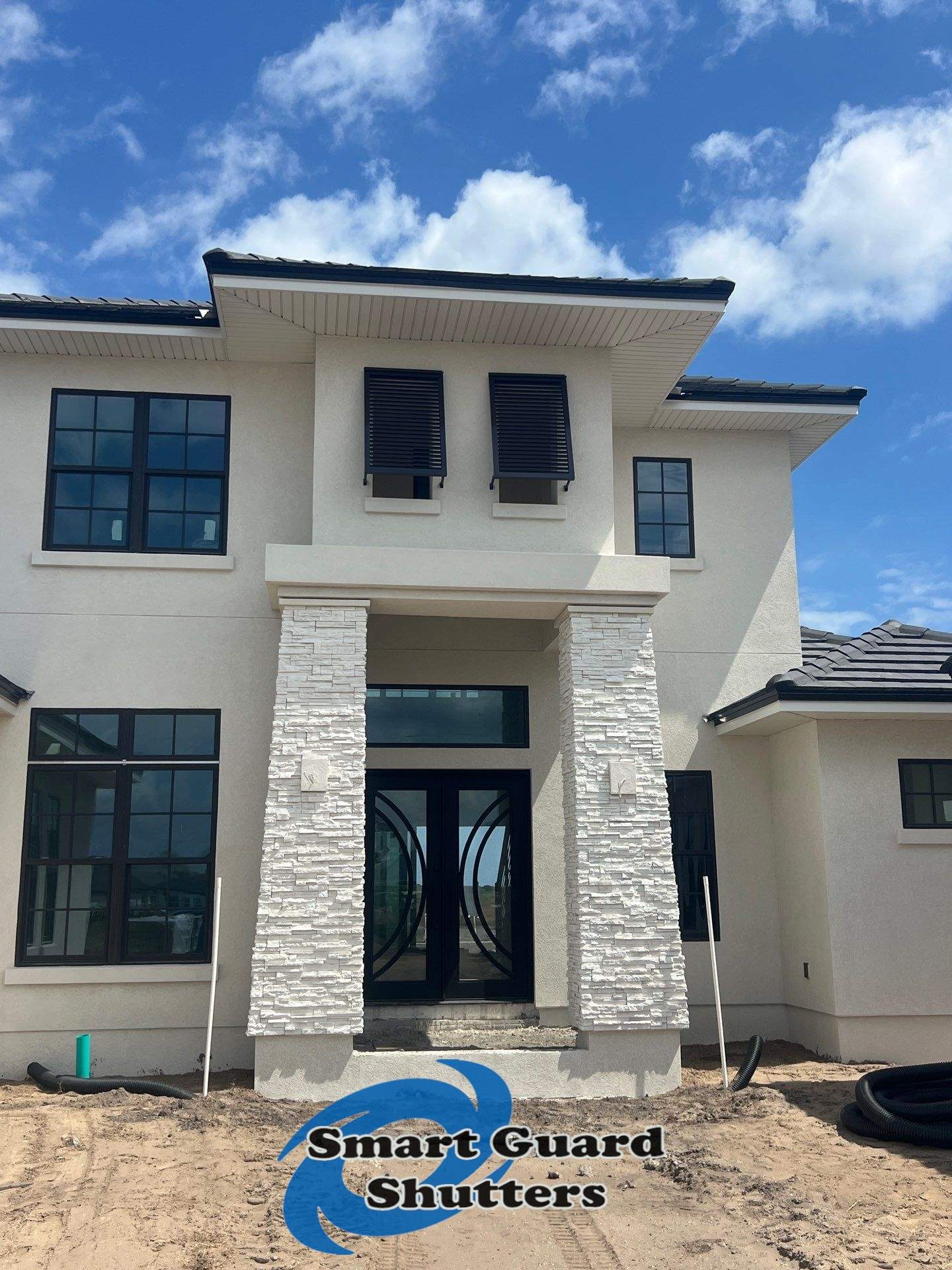 Decorative Bahamas in Gray Brown by Smart Guard Shutters