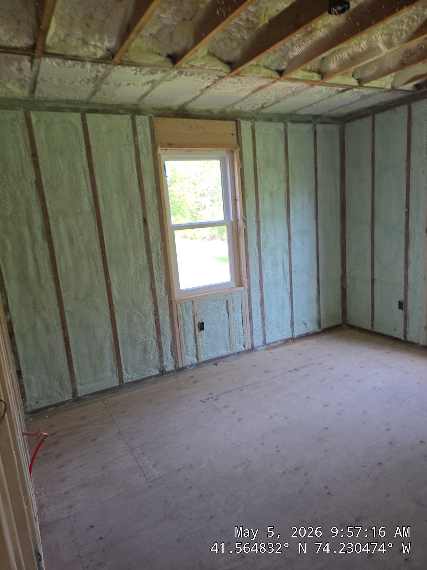 Exterior Walls using Closed Cell Spray Foam by NYS Foam & Energy