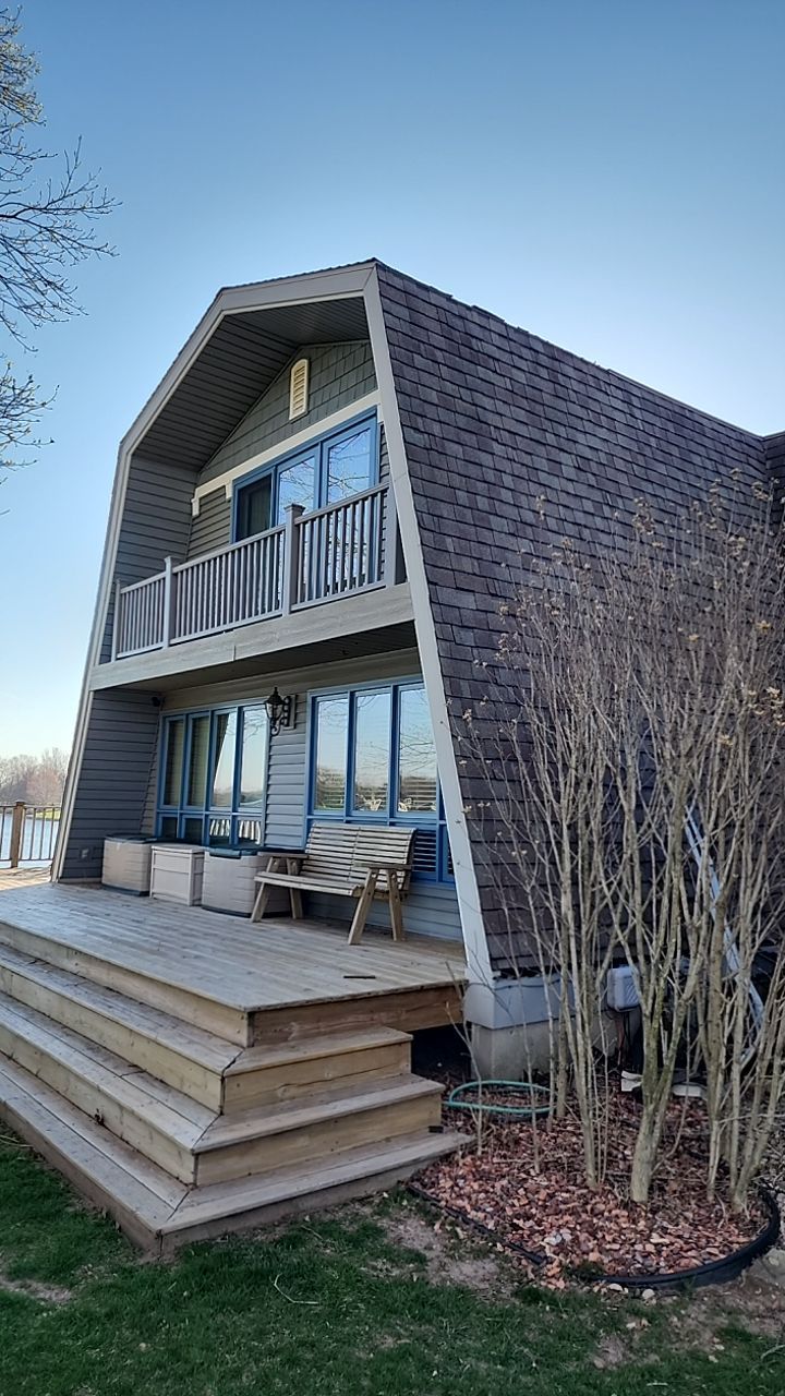 Metal Slate Shingle Roof in Sturgis, Michigan – “Darth Vader Helmet” Home by 4Ever Metal Roofing