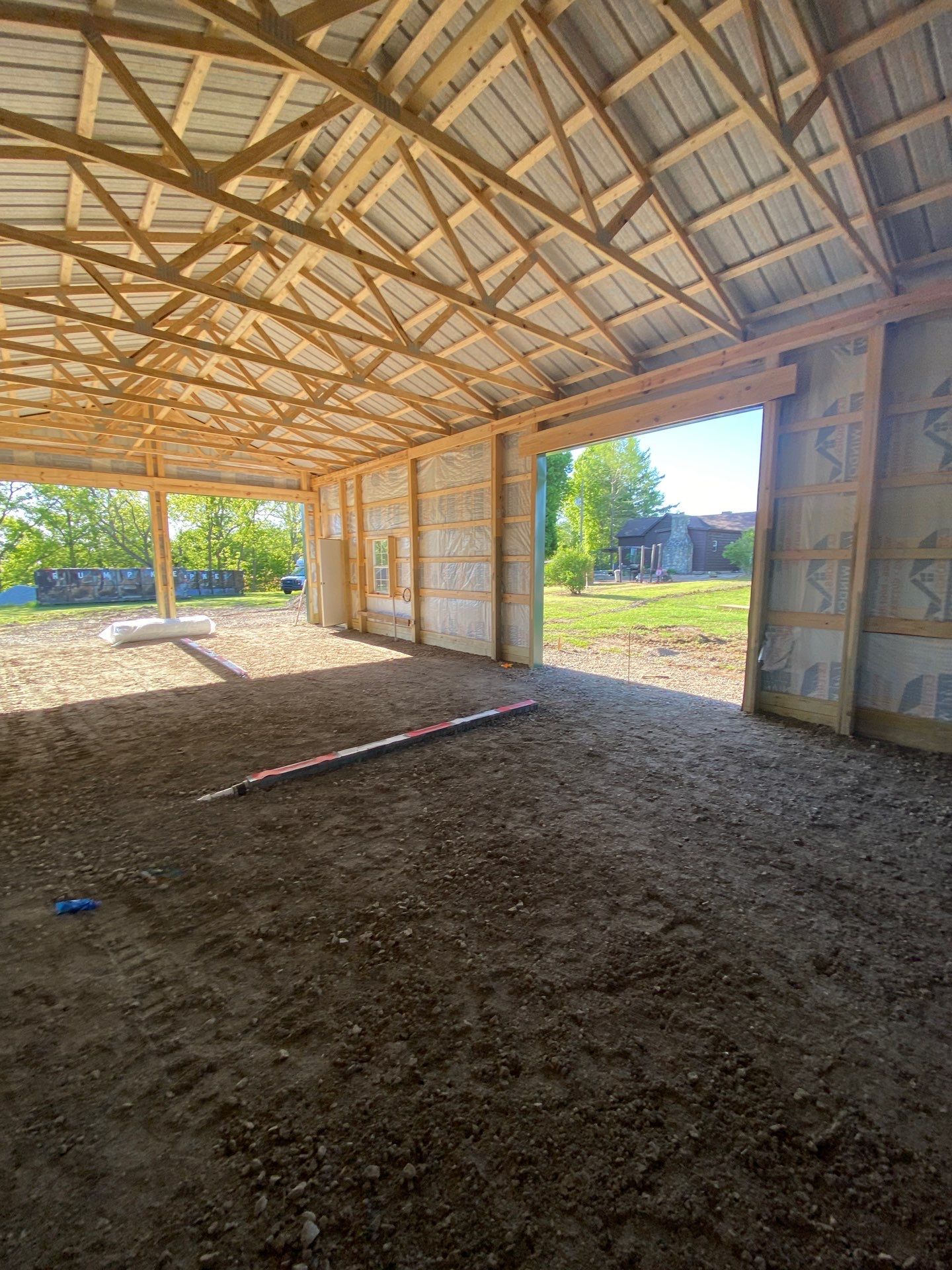 Multi-Bay Custom Pole Barn Construction in Arlington, Indiana by The Barn Builders 