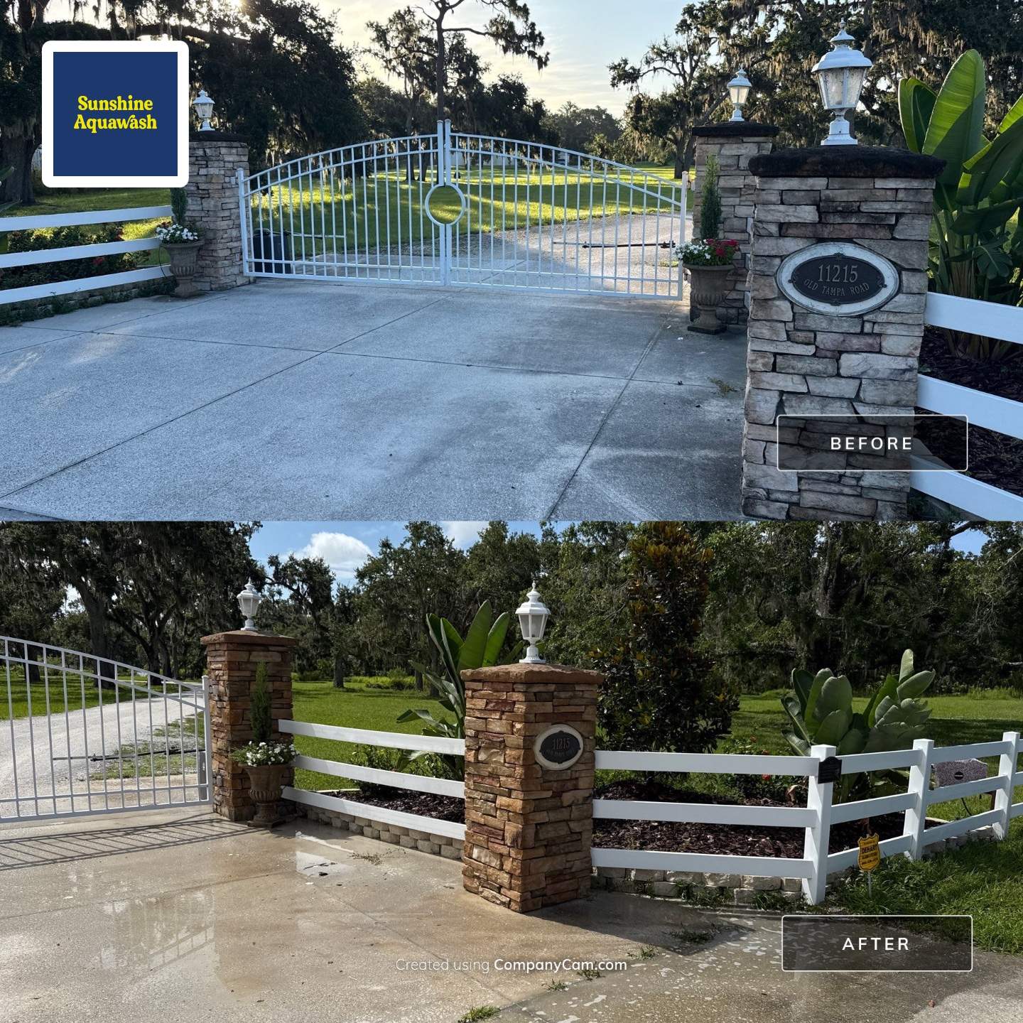 🐎 Vinyl Horse Fence, Entrance Cleaning + House Wash – Parrish, FL by Sunshine AquaWash