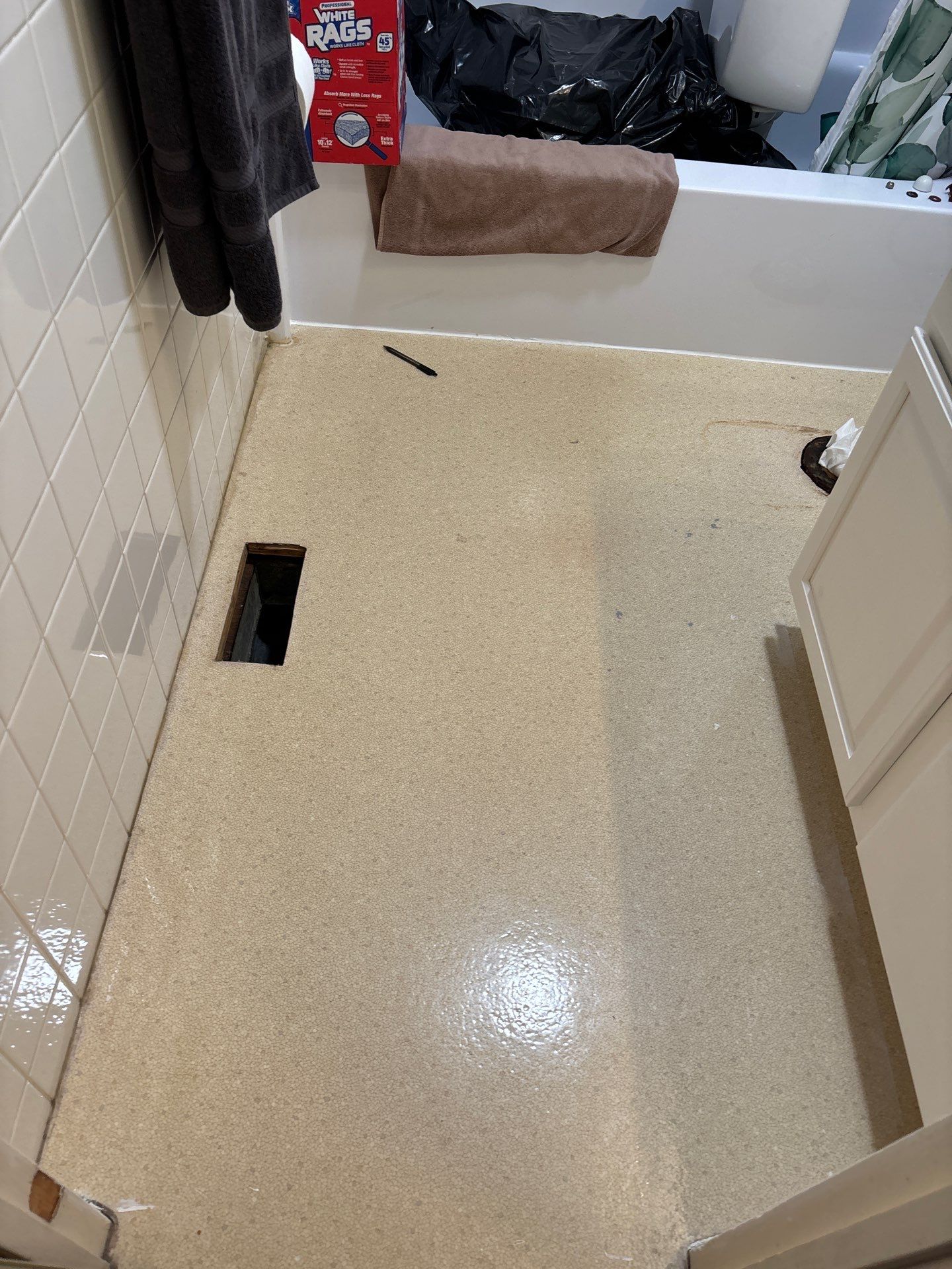 Bathroom LVP Flooring Installation by Laser Focused Solutions LLC