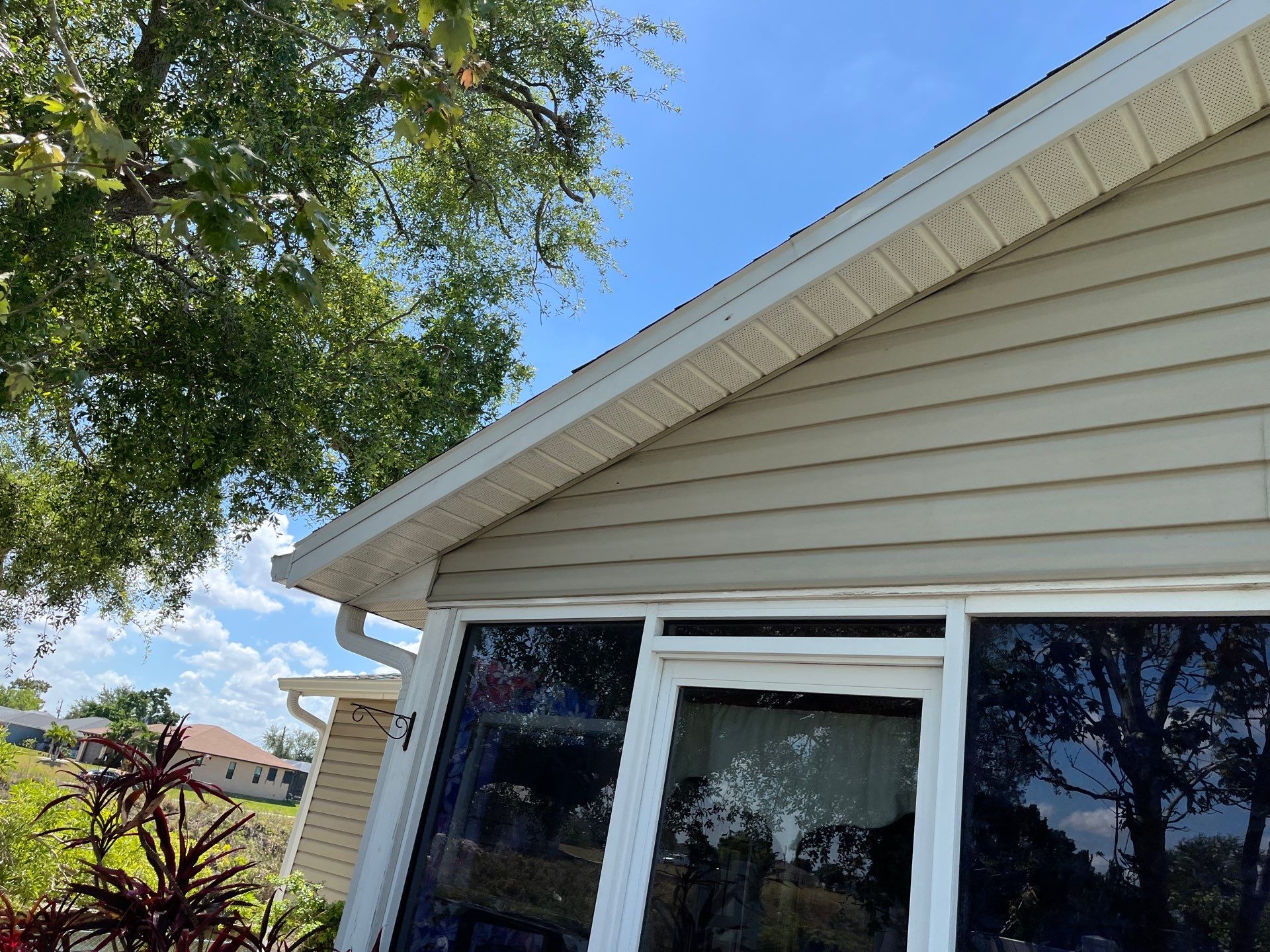 Replace gutter using Leaf Guard in Cape Coral FL by Gutter Professors