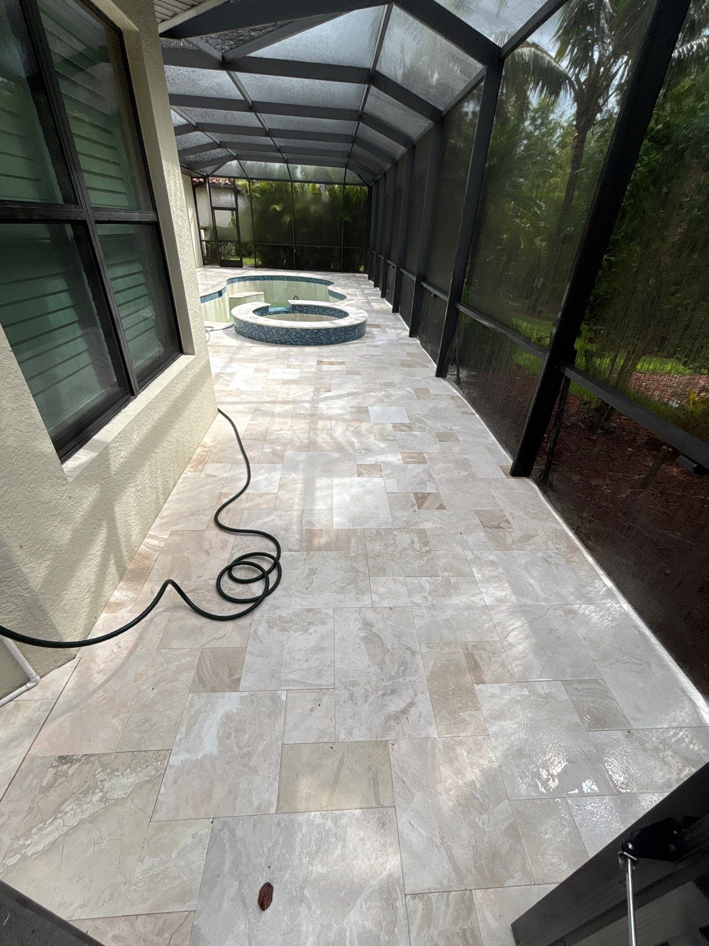 Textured Marble Pool Deck - Bonita National Golf & Country Club by Old Town Pavers Llc