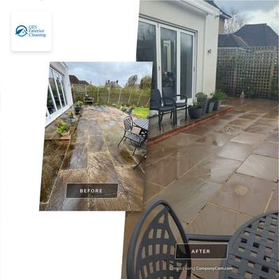 Patio Area Spring Clean using Mosmatic Flat Surface Cleaner