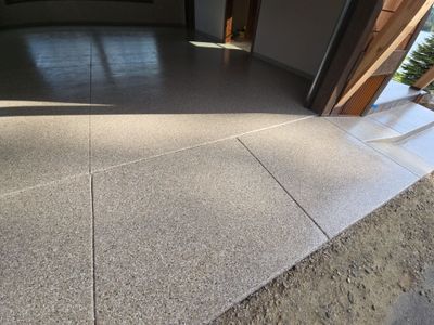 Garage Transformation using Pebble Beach