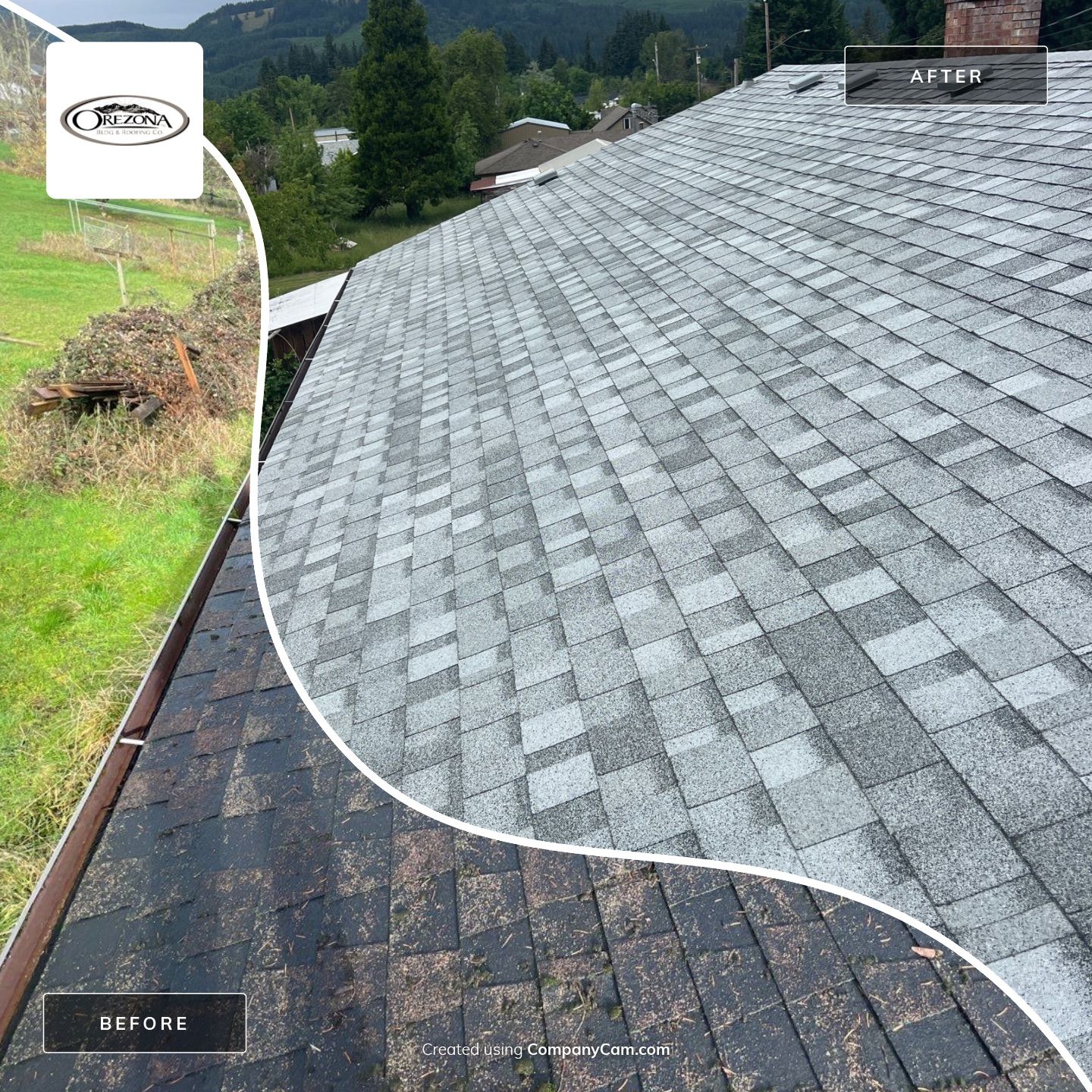 Residential Roofing Installation using IKO Dynasty (Color: Frostone Grey) by Orezona Building & Roofing Company, Inc.