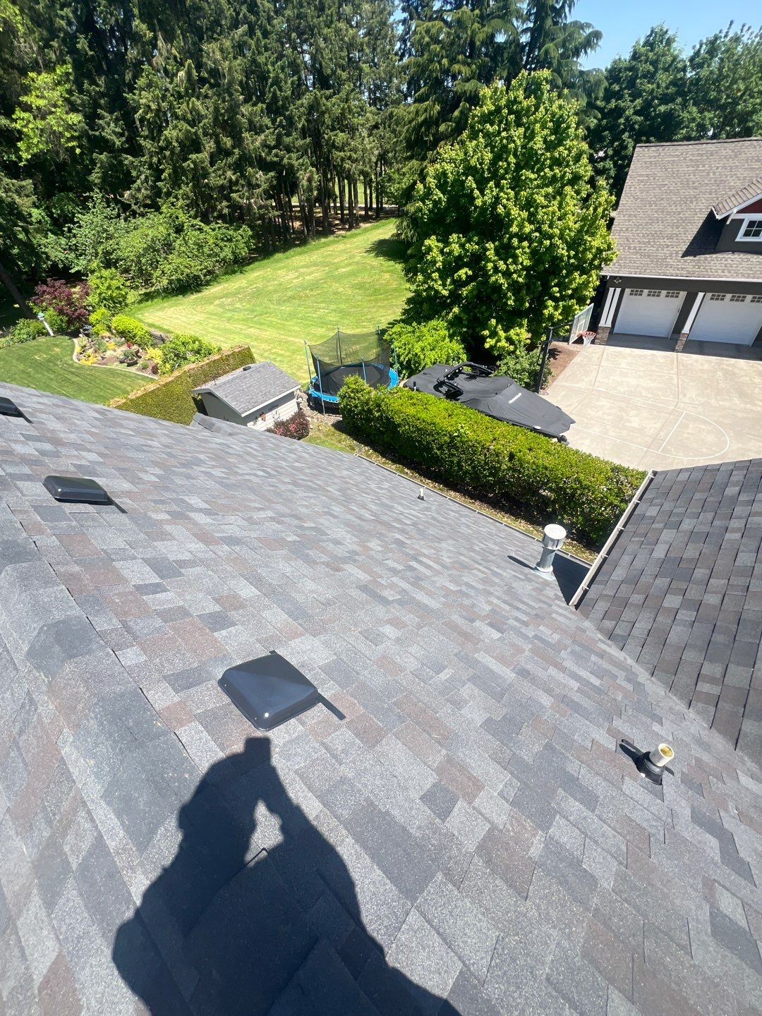 Residential Roofing Installation using Malarkey Vista (Color: Black Oak) by Orezona Building & Roofing Company, Inc.