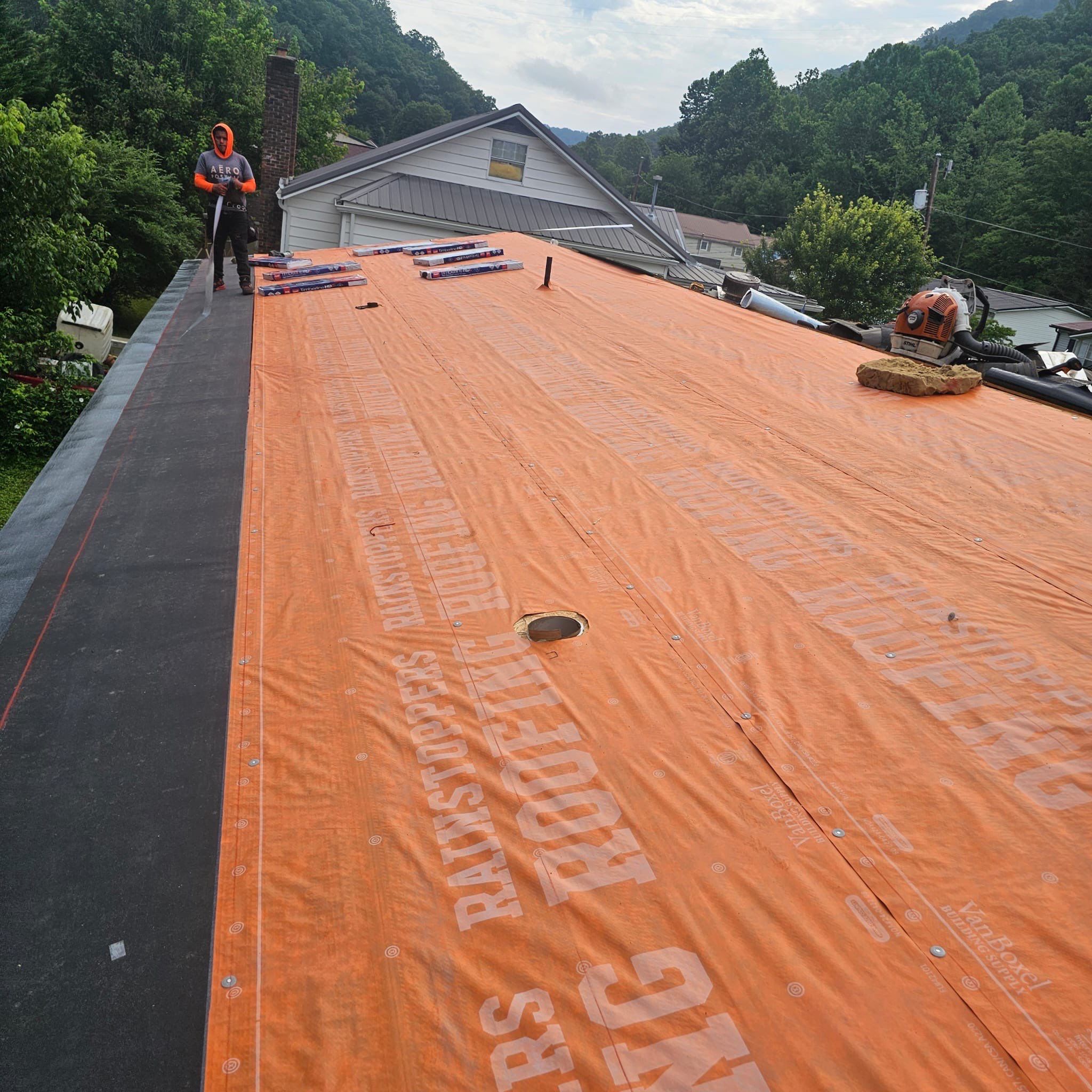 Residential Roofing Installation using GAF Timberline HDZ Pewter Gray by Rainstoppers Roofing