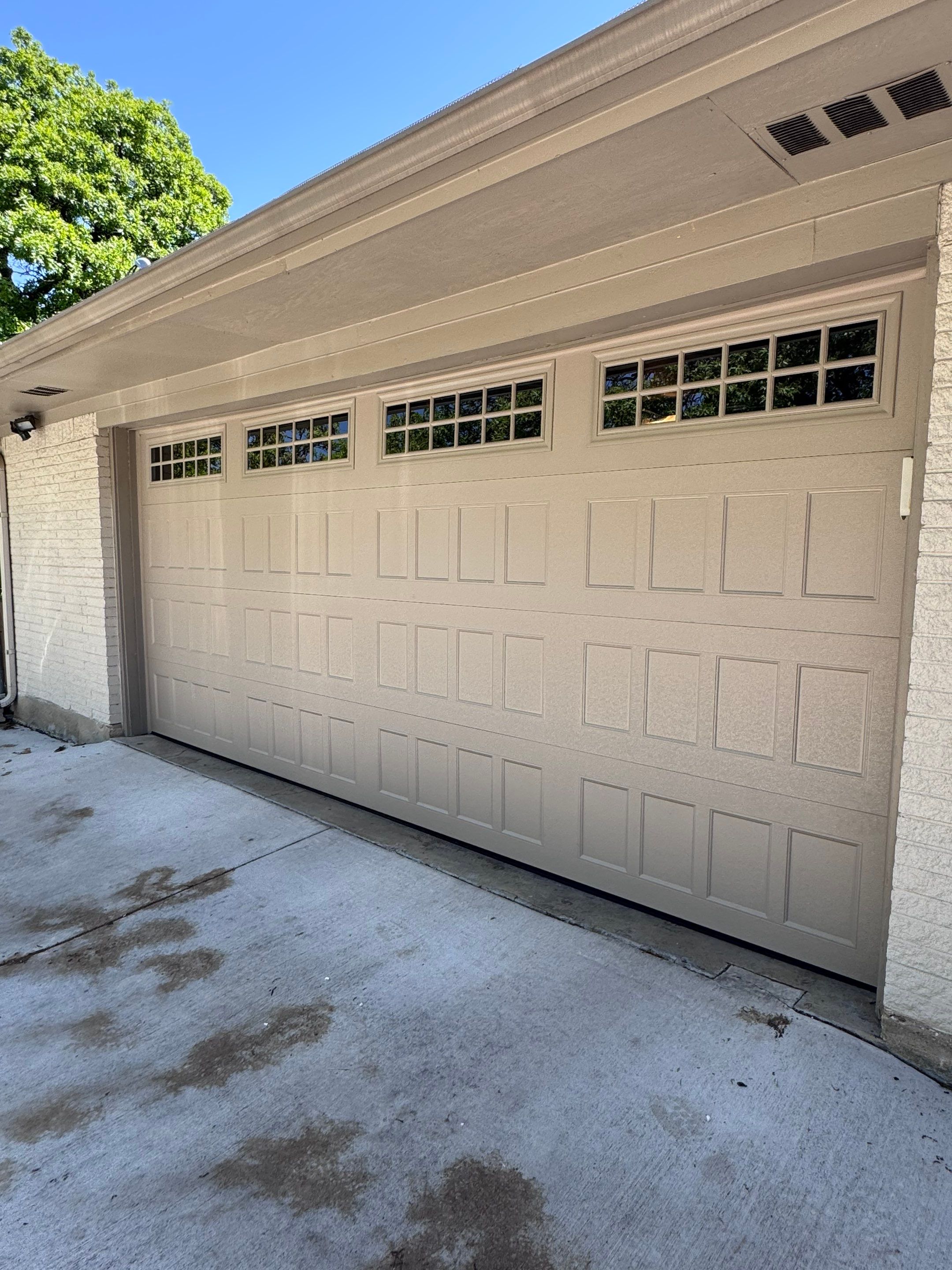 Amarr Recessed Panel Garage Door Installation with Windows in Bedford by Meadows Garage Doors