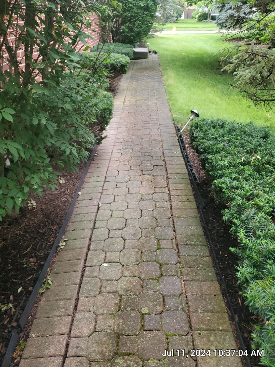 Brick paver repair, clean and seal by Northern Power Washing LLC.