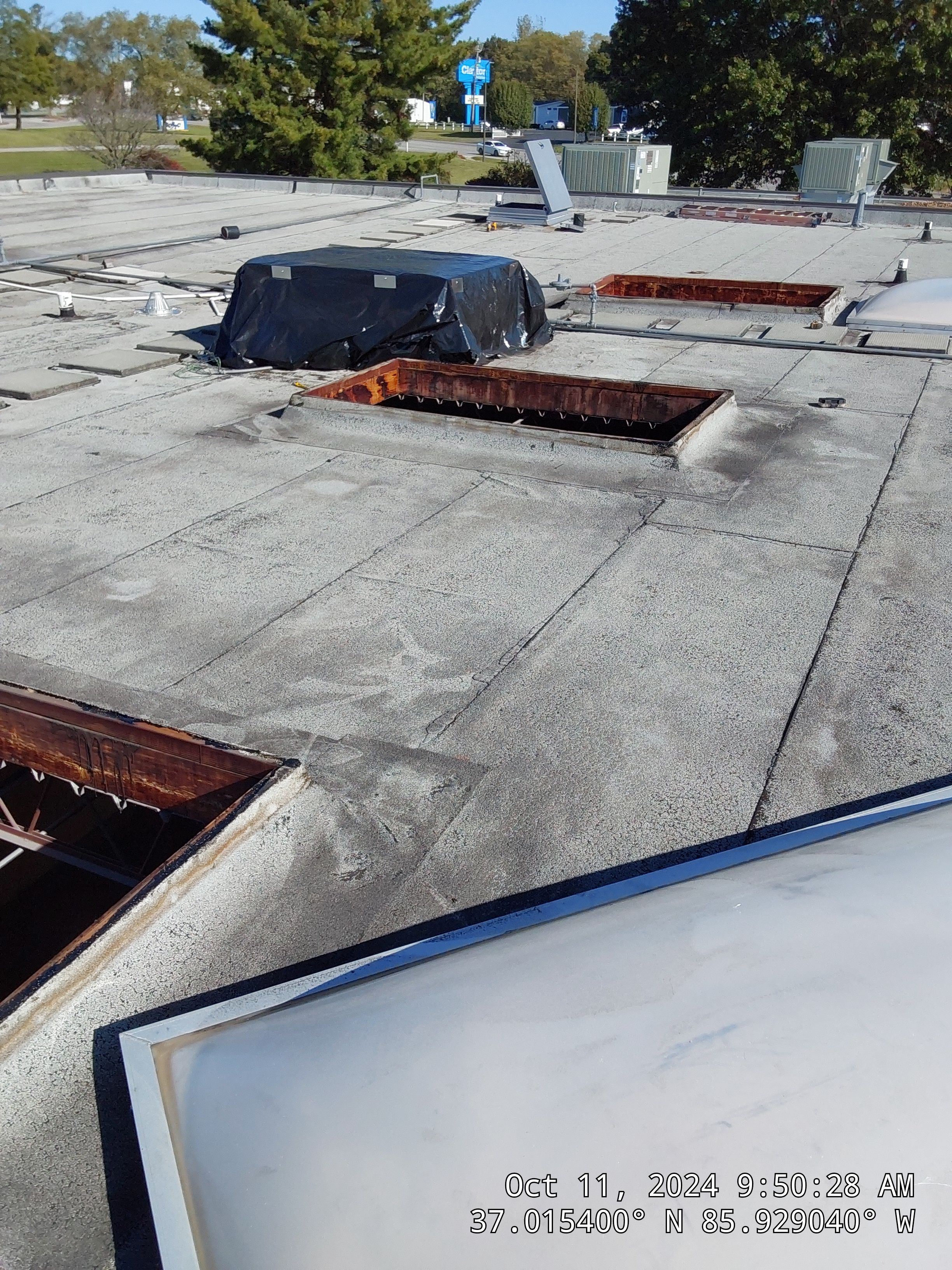 Commercial Skylight Repair using TPO Roofing by Kentucky Commercial Roofing