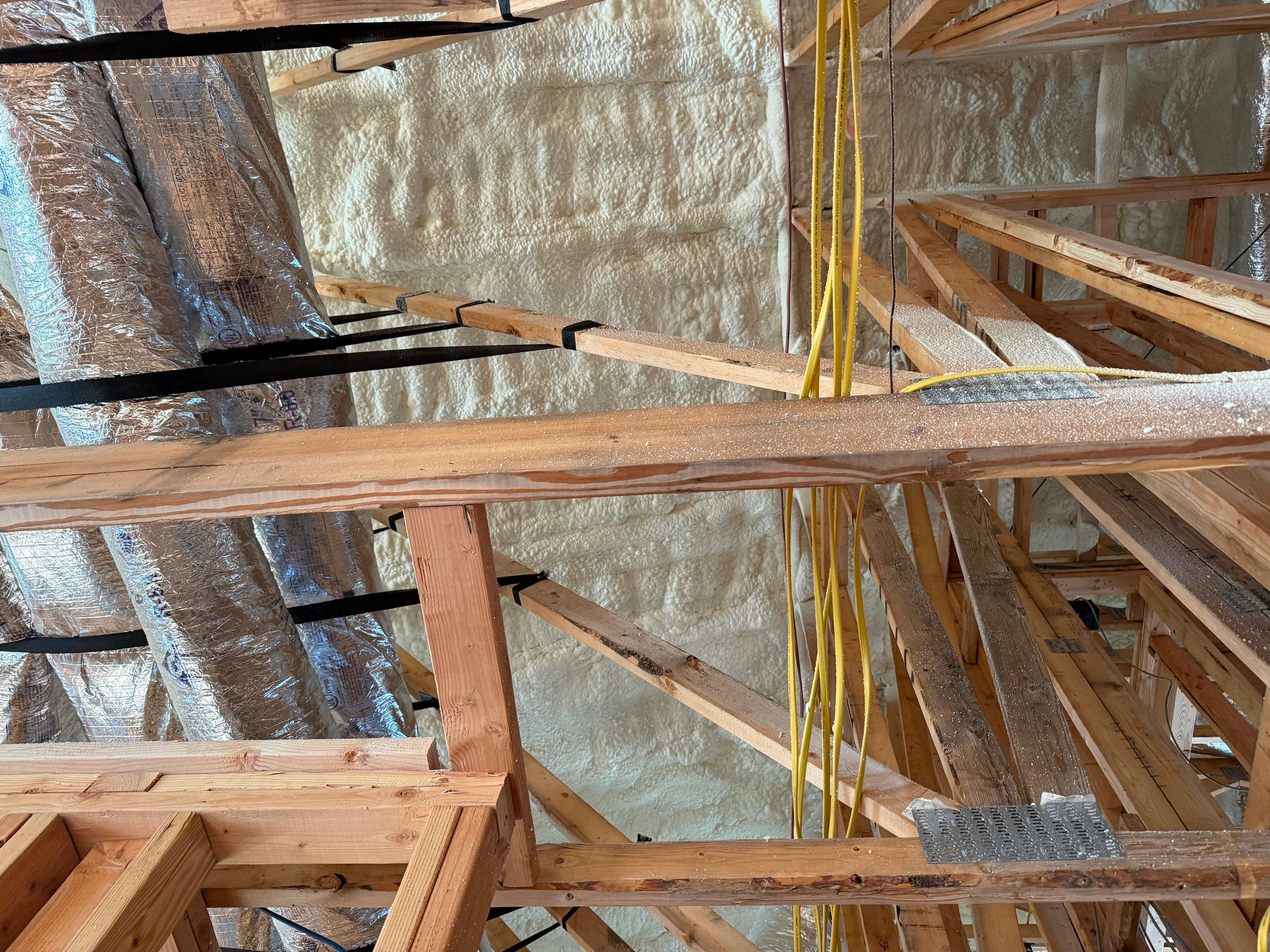 Hybrid foam system on roof deck of ICF house by Kool Foam LLC 