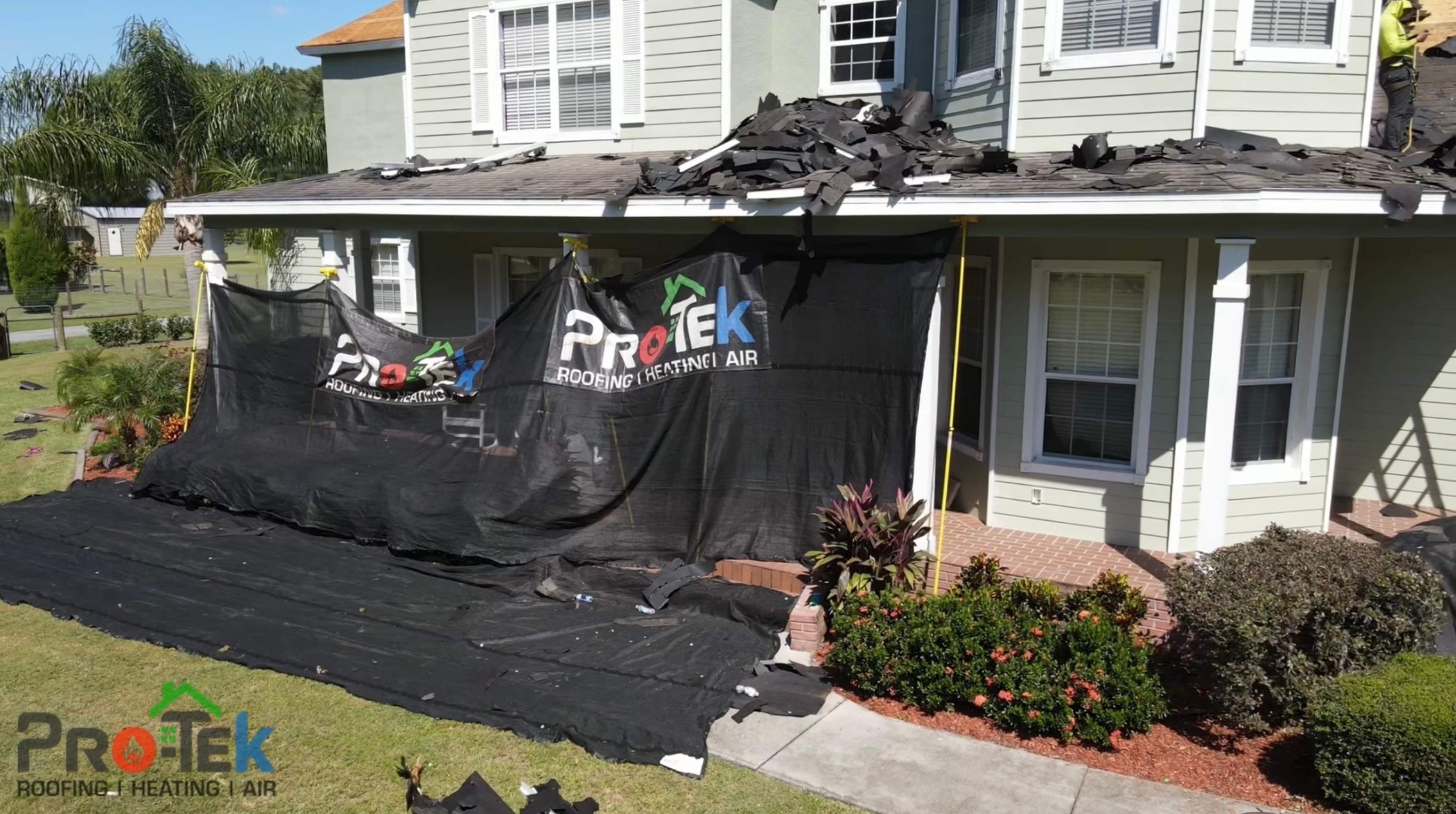Residential Roofing Installation using GAF HDZ Shingles by Protek Roofing Heating Air & Solar